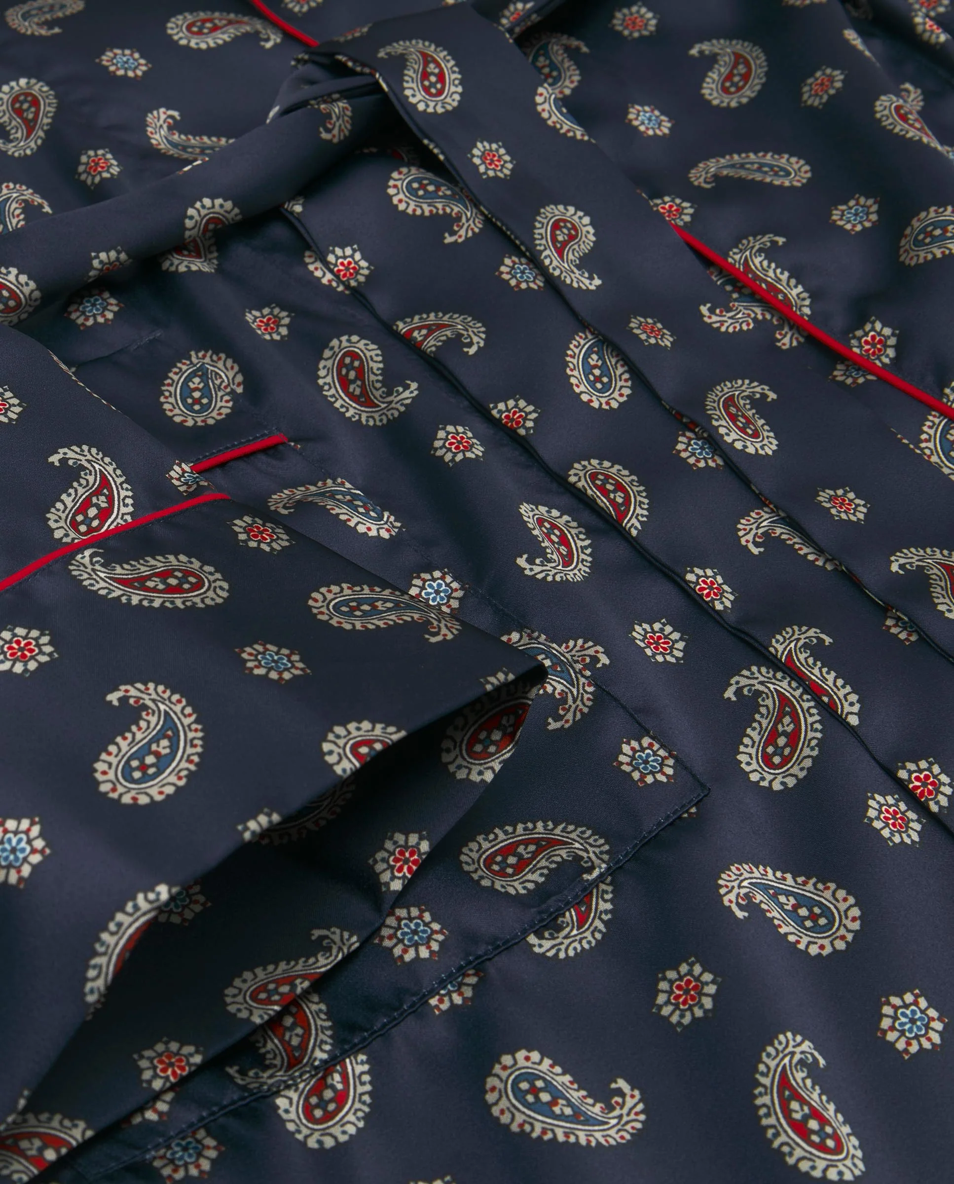 Bata cruzada azul marino estampado paisley - Image 6