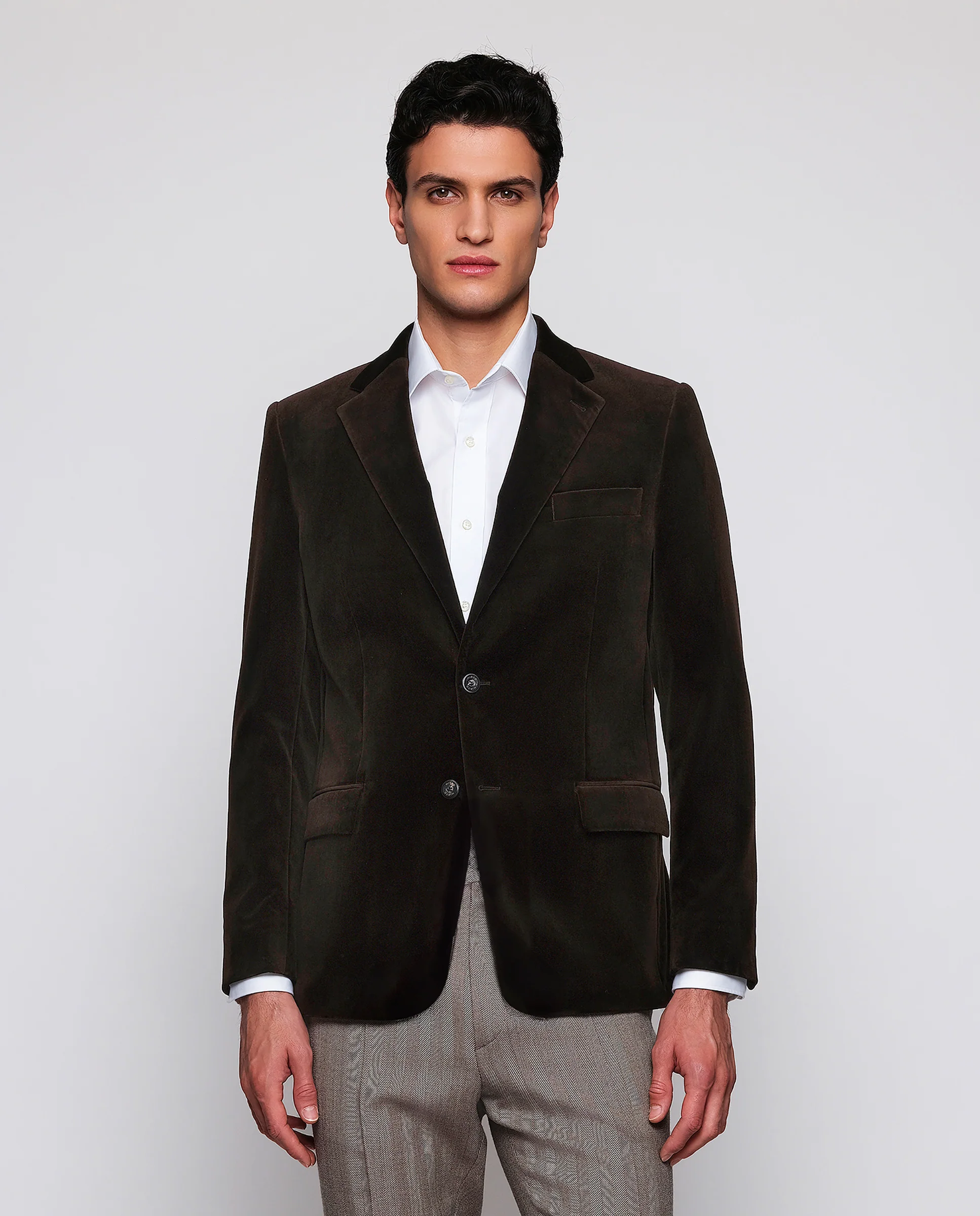 Blazer marrón de terciopelo