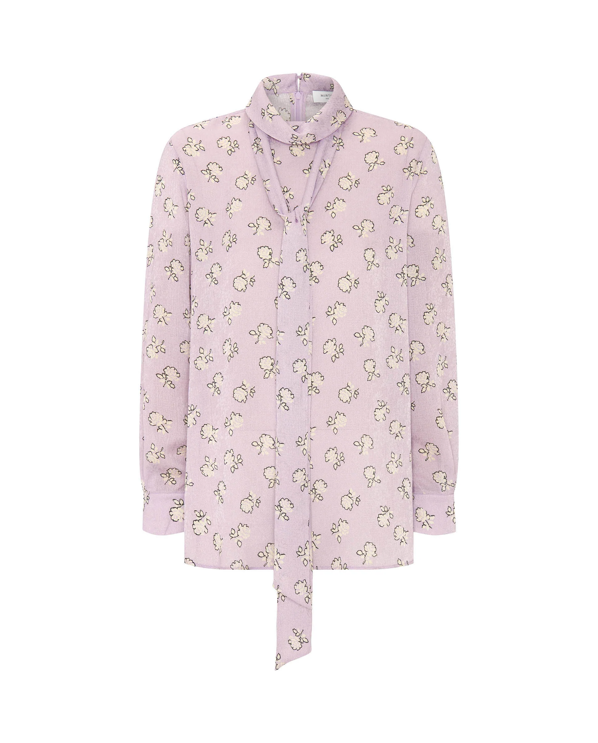 Blusa malva jacquard estampado floral - Image 4