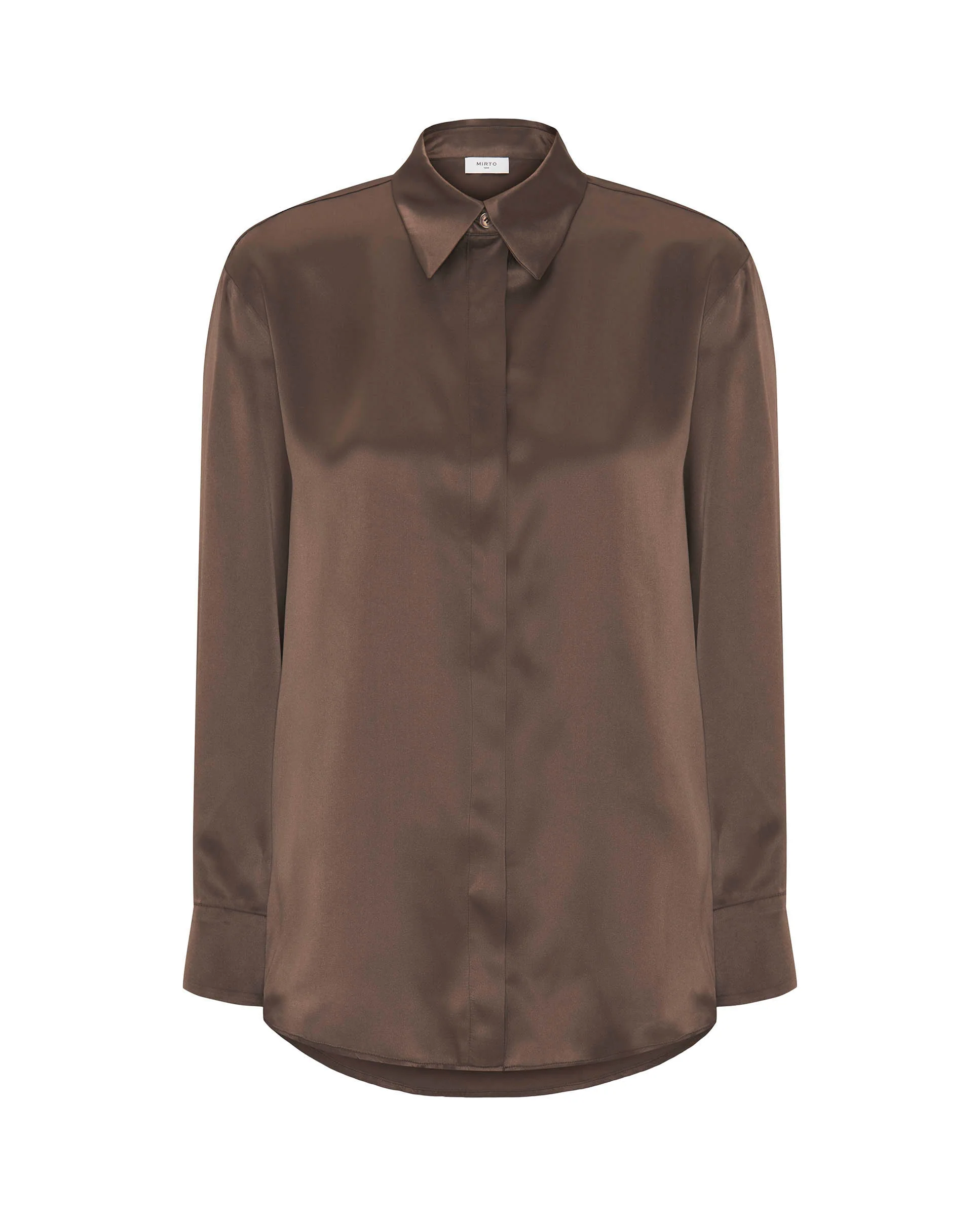 Blusa marrón de seda - Image 4