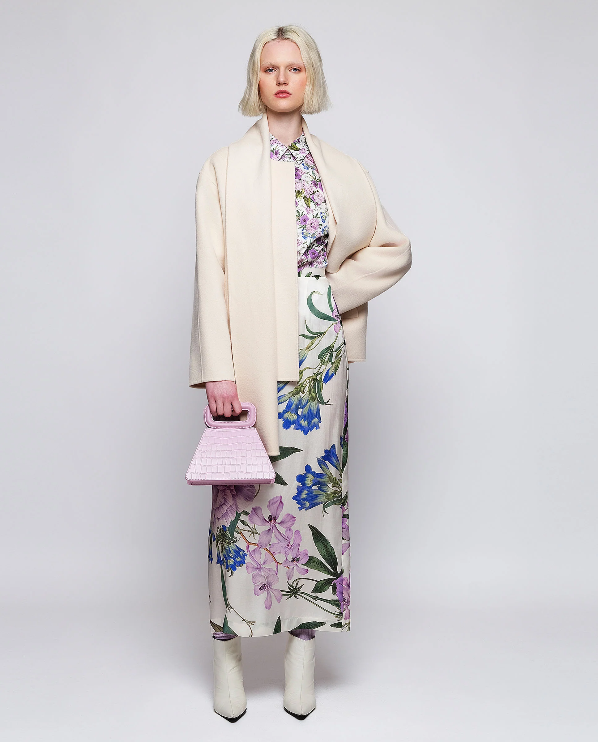Camisa blanca estampado floral algodón - Image 3
