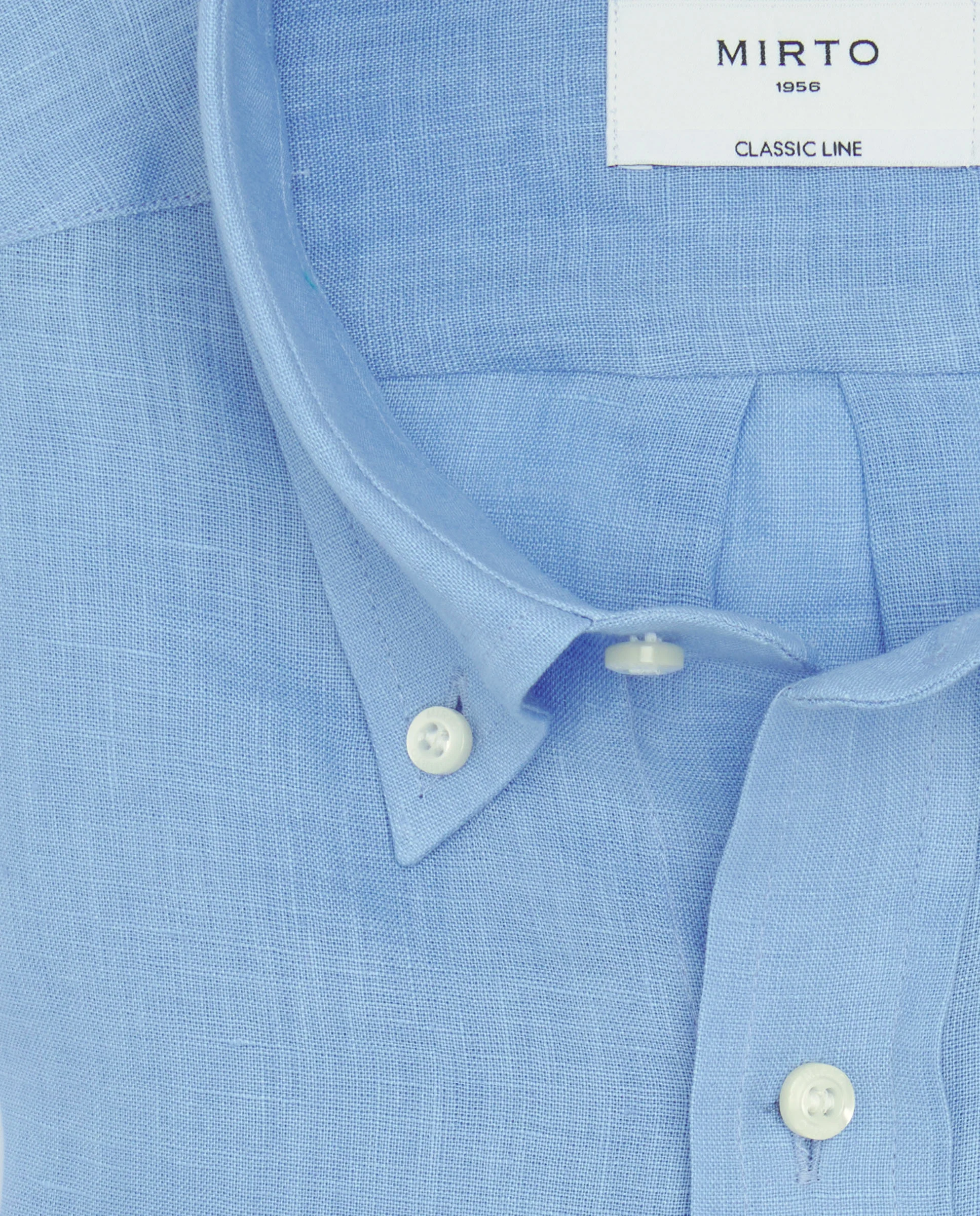 Camisa casual azul celeste lino prelavado - Image 2