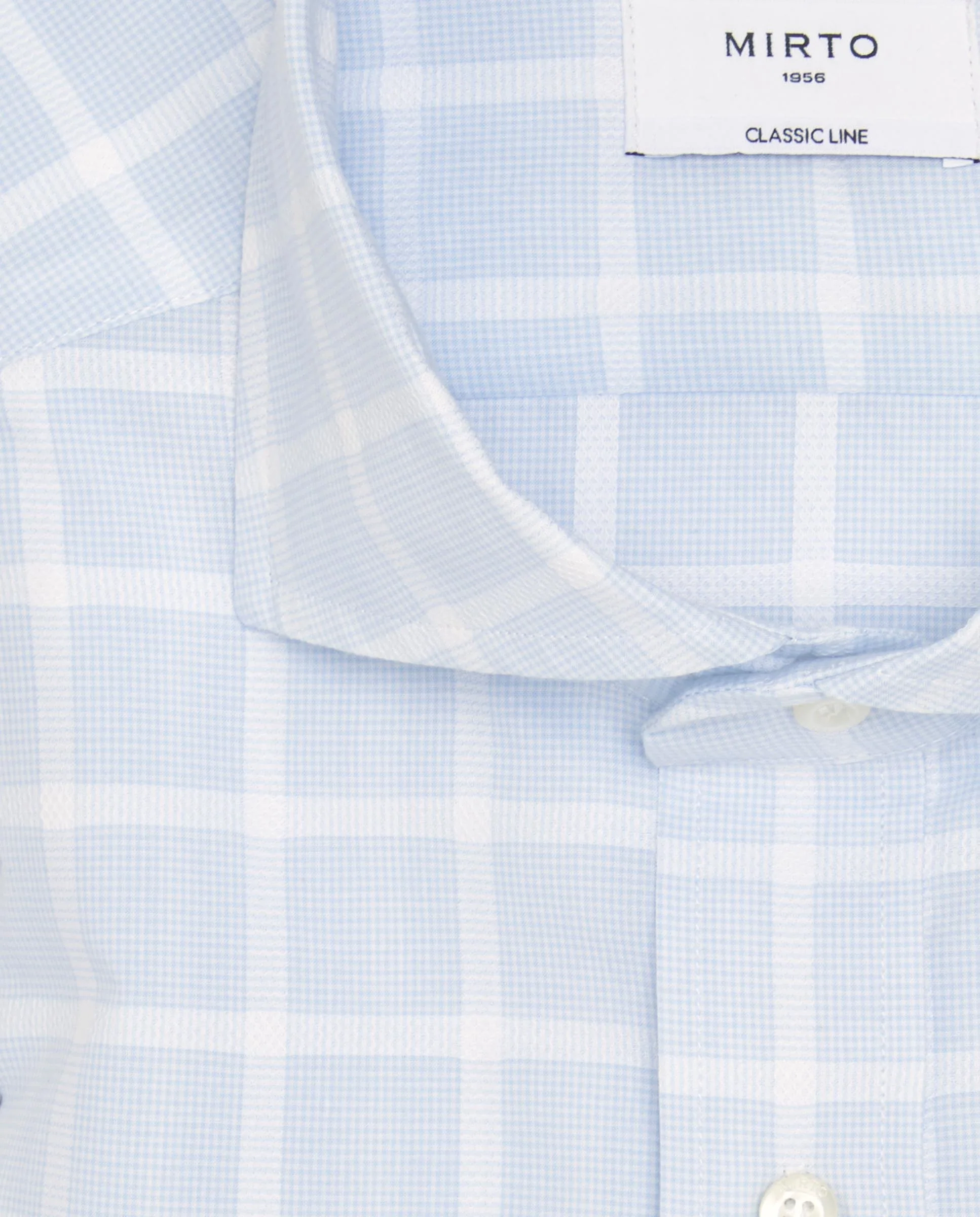 Camisa casual azul cuadros en relieve  de algodón - Image 5