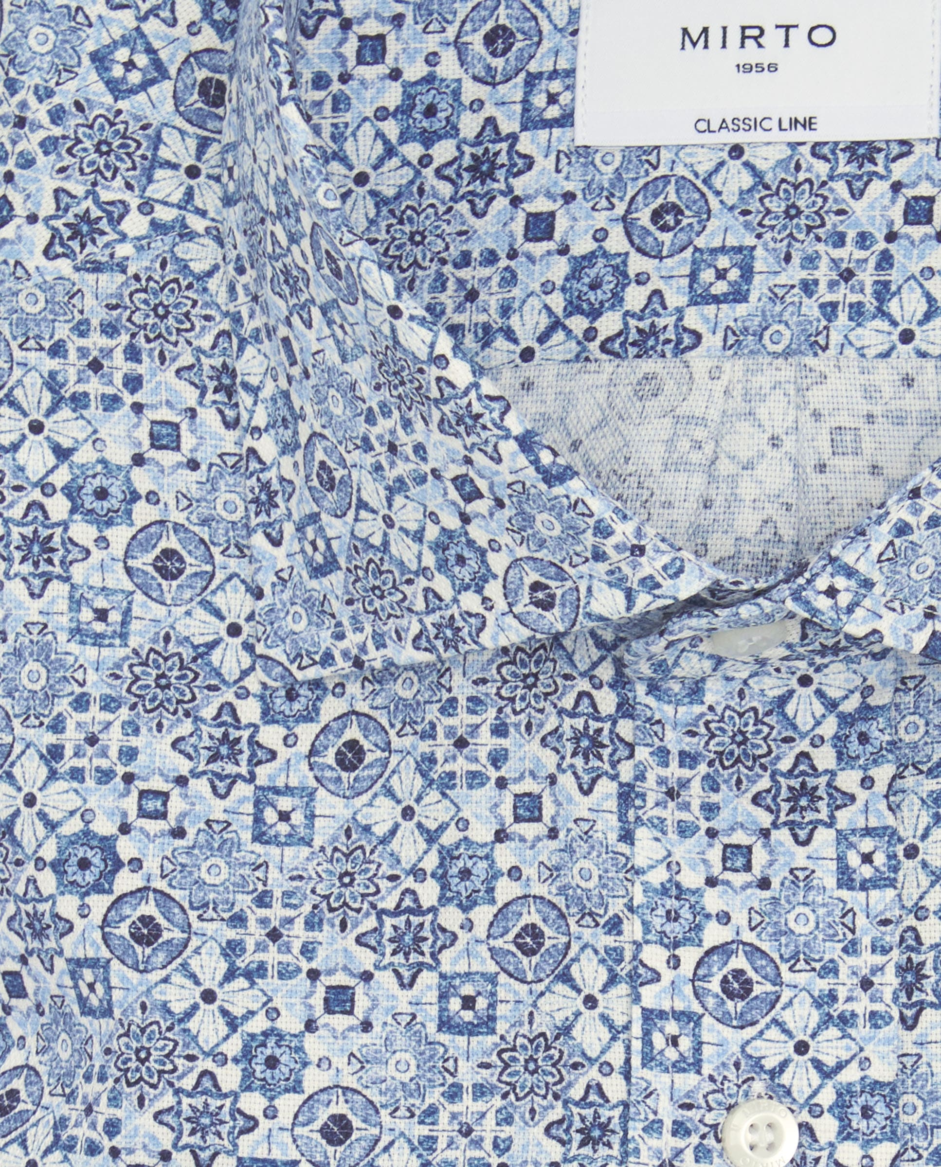 Camisa casual azul estampado de algodón - Image 5