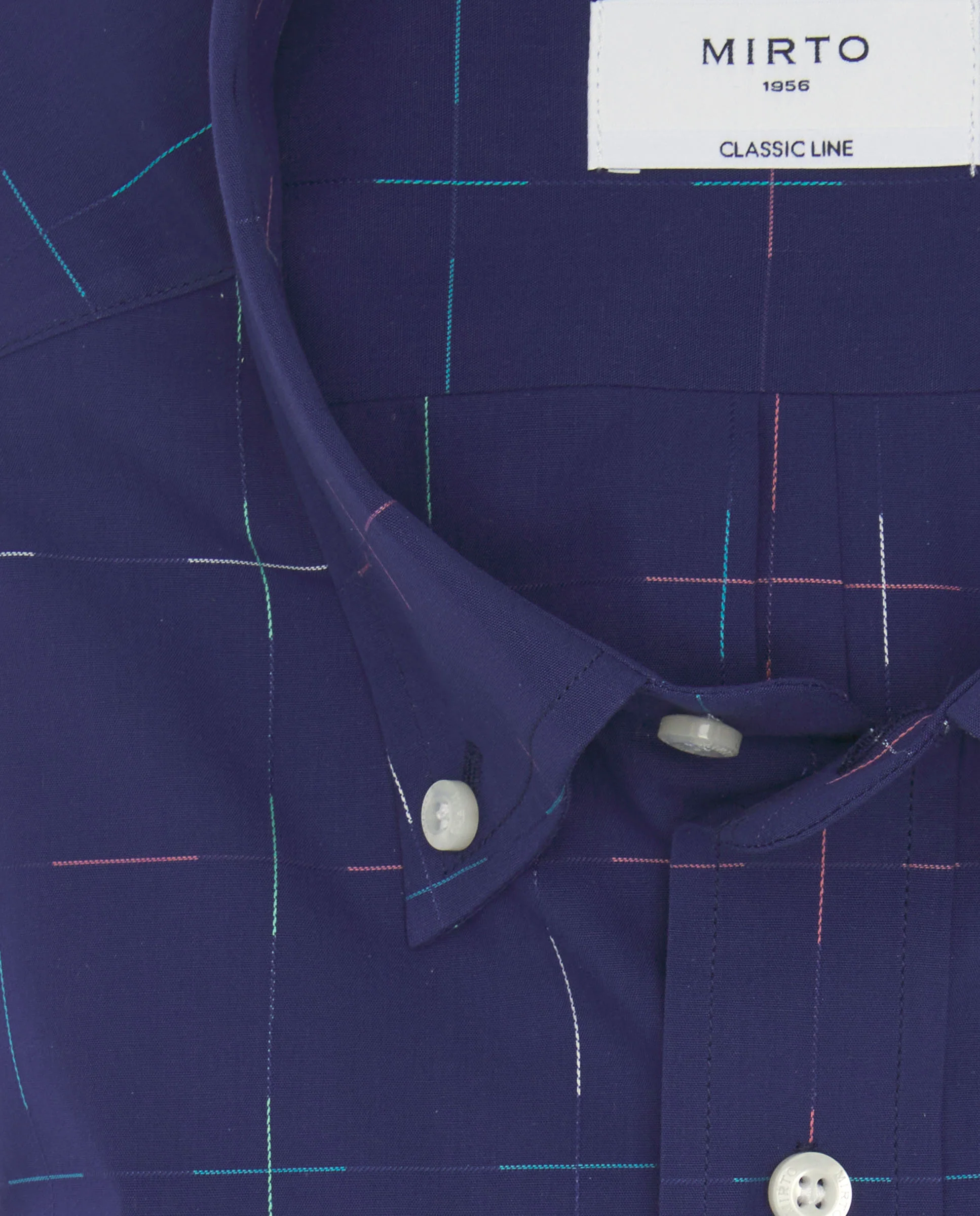 Camisa casual azul marino cuadros difuminados - Image 5