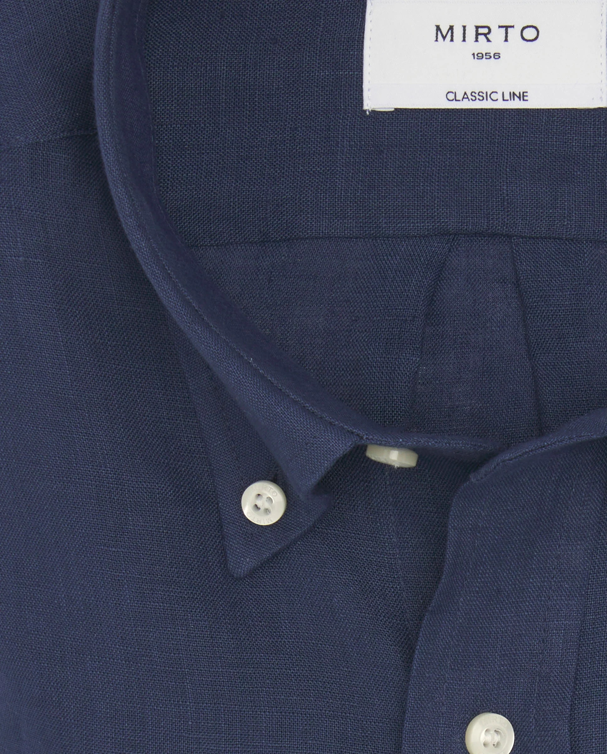 Camisa casual azul marino lino prelavado - Image 5