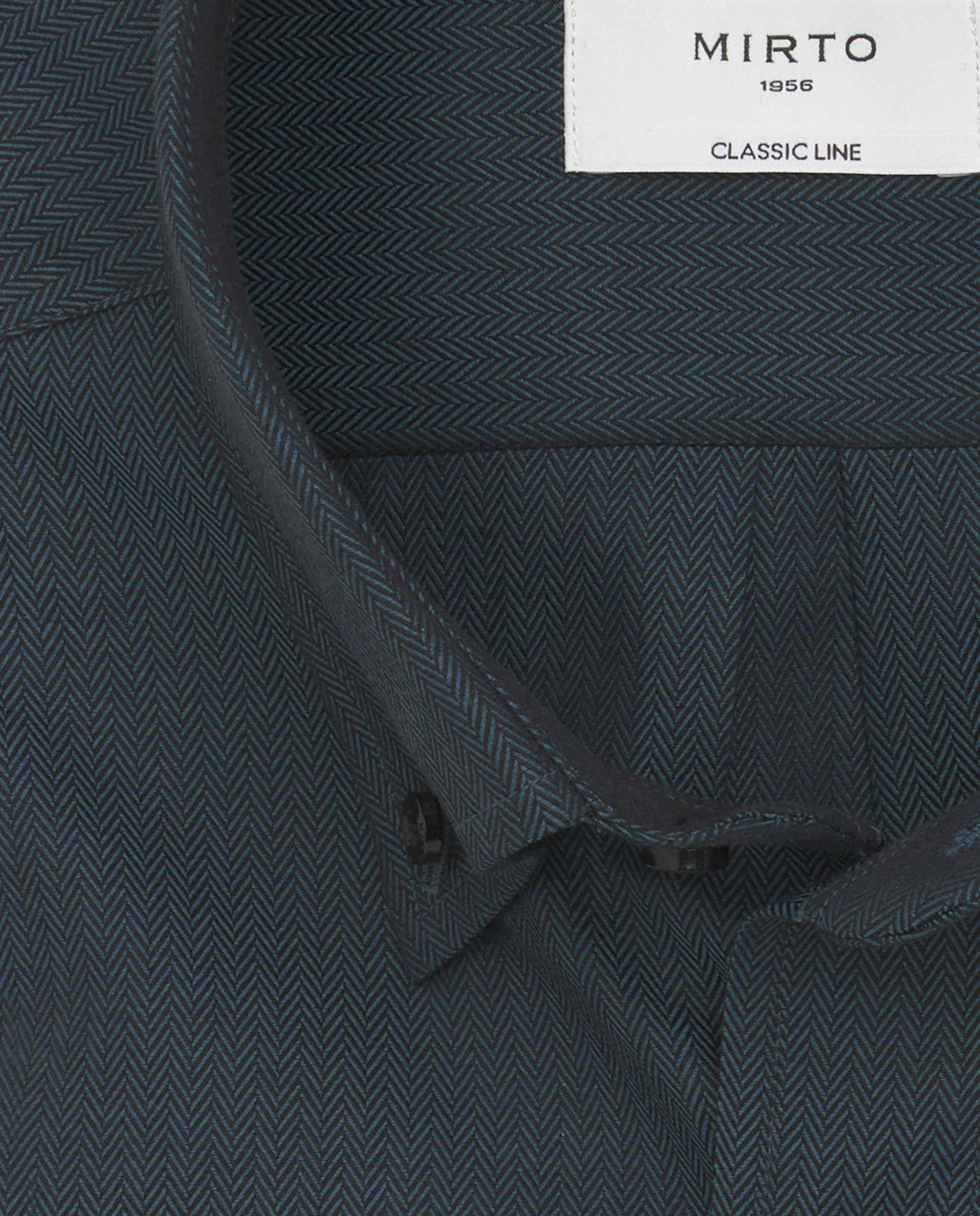 Camisa casual azul oscuro estructura de espiga - Image 5