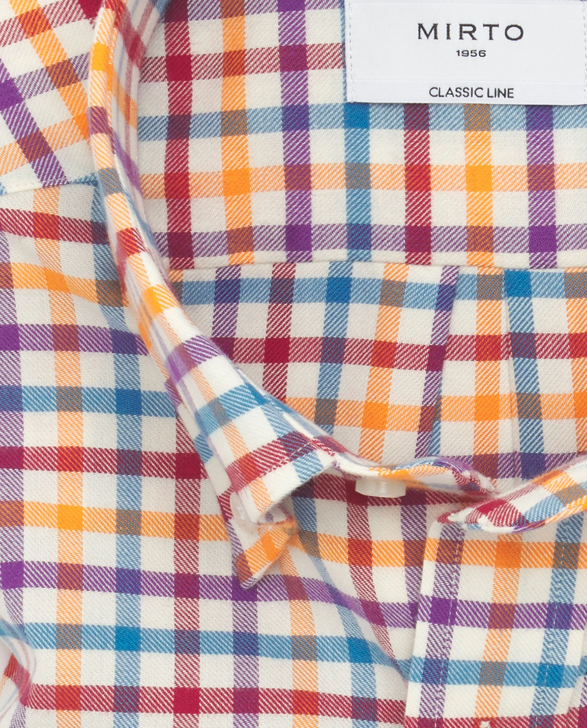 Camisa casual beige cuadros multicolor de franela - Image 5