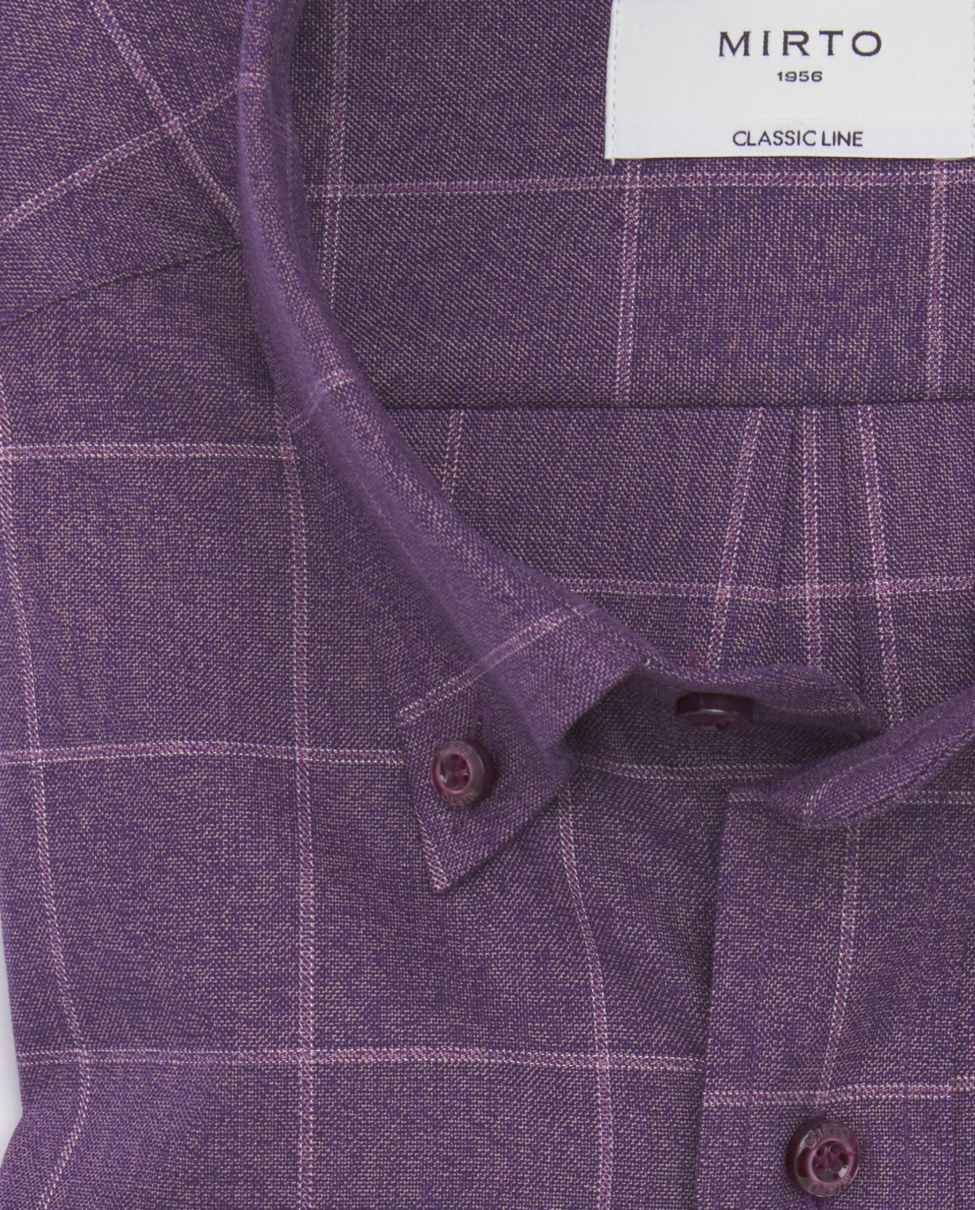 Camisa casual cuadros burdeos de algodón - Image 2