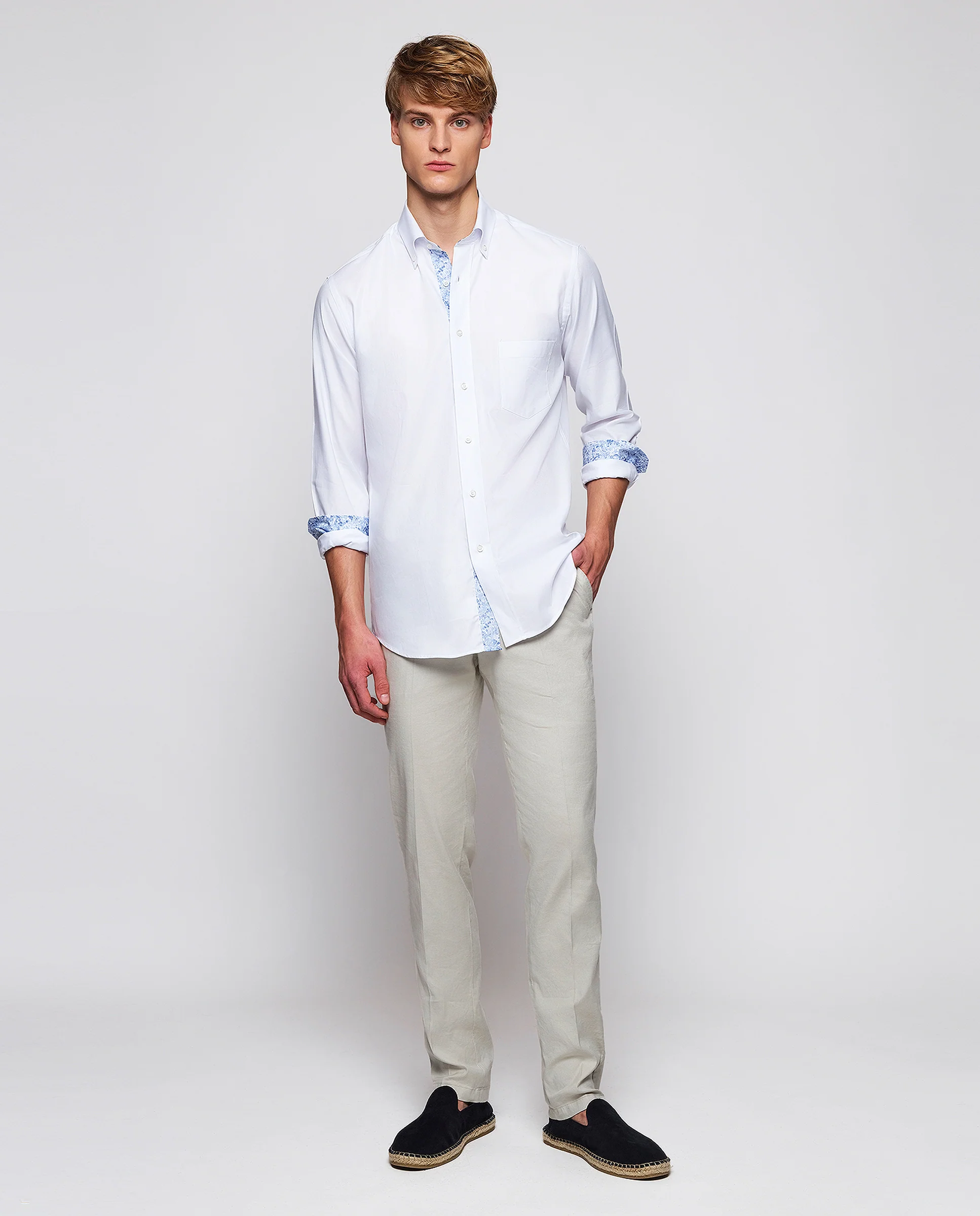 Camisa casual de algodón estructura pinpoint - Image 4