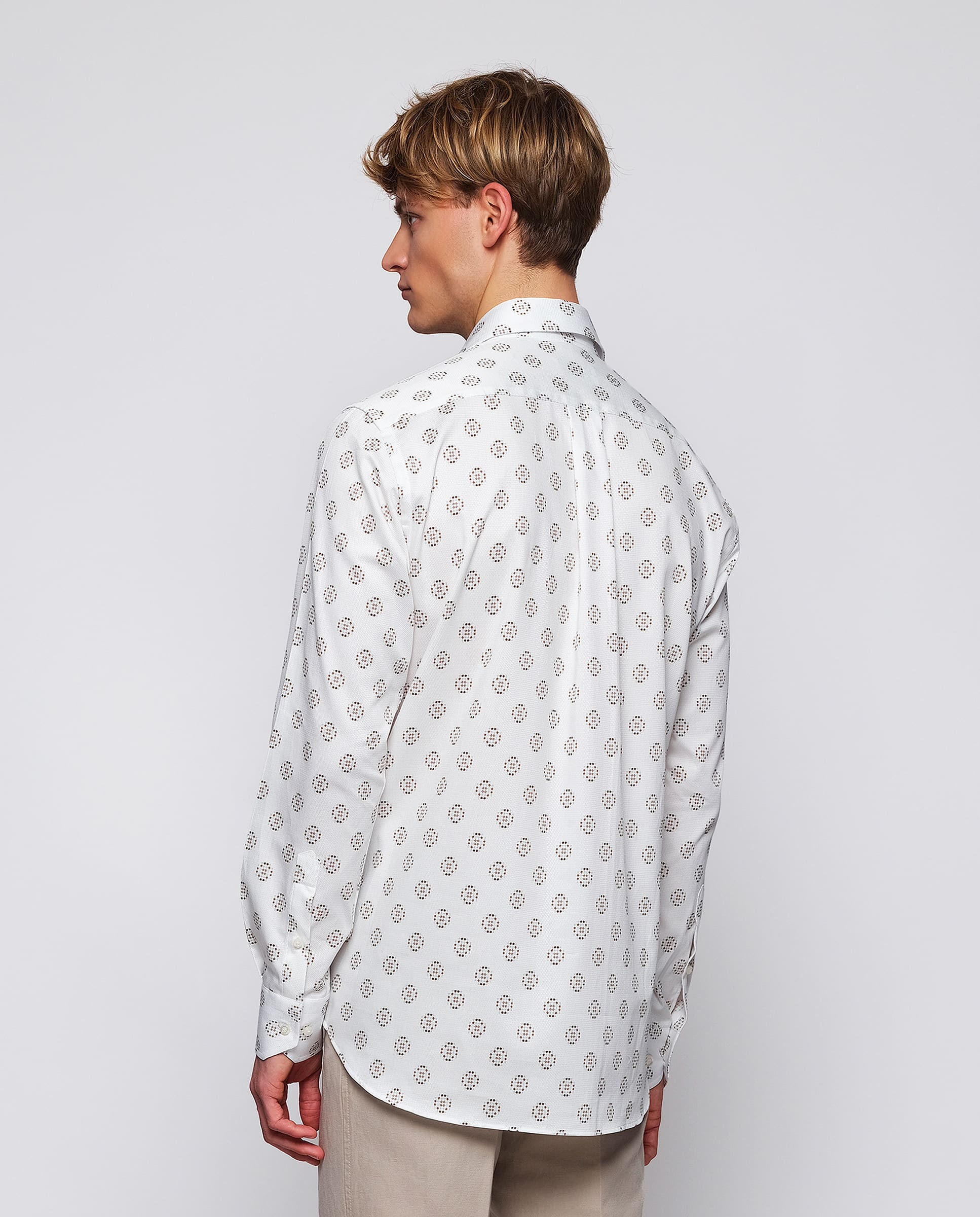 Camisa casual estampado marrón de algodón - Image 3
