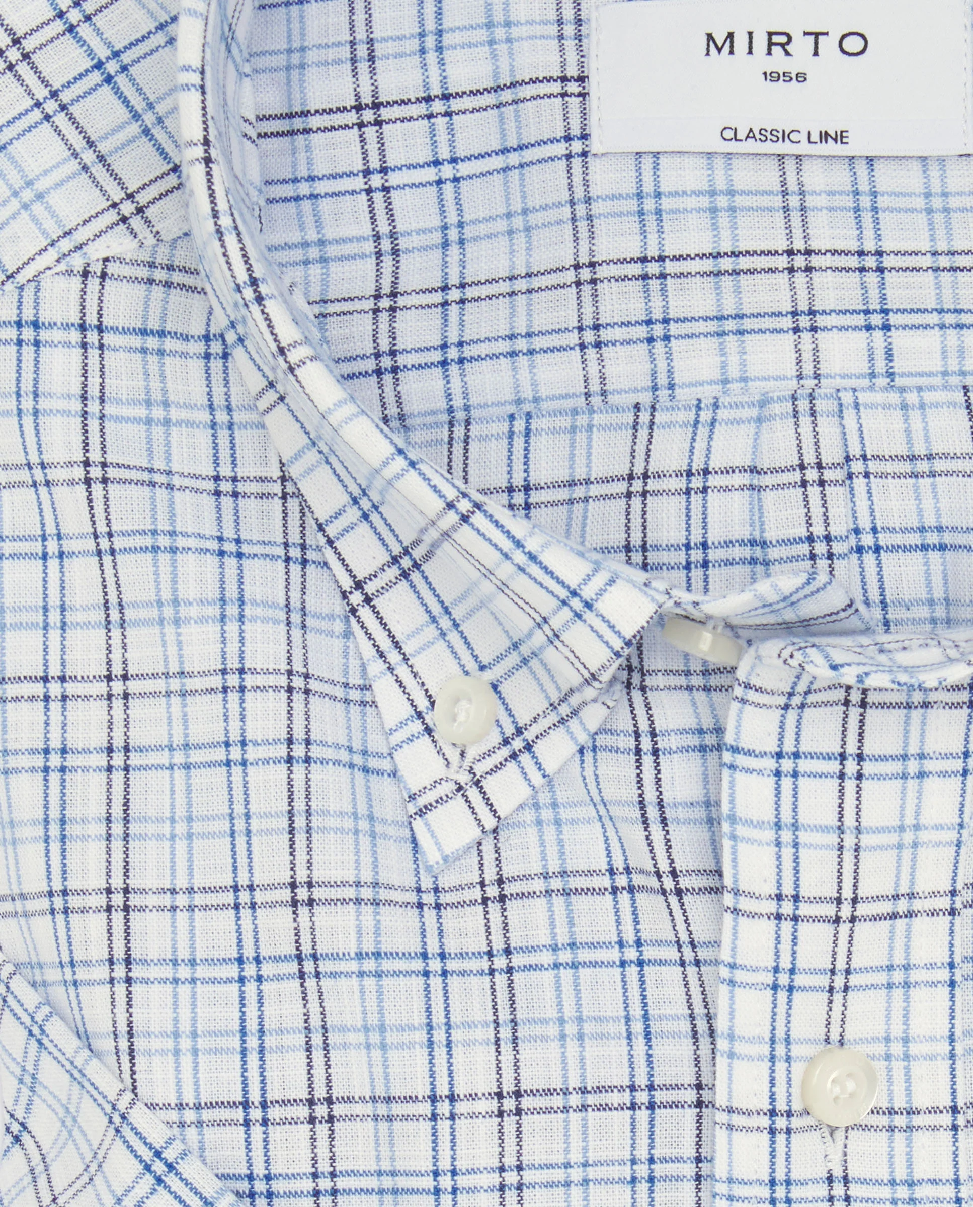Camisa casual manga corta cuadros azules - Image 5