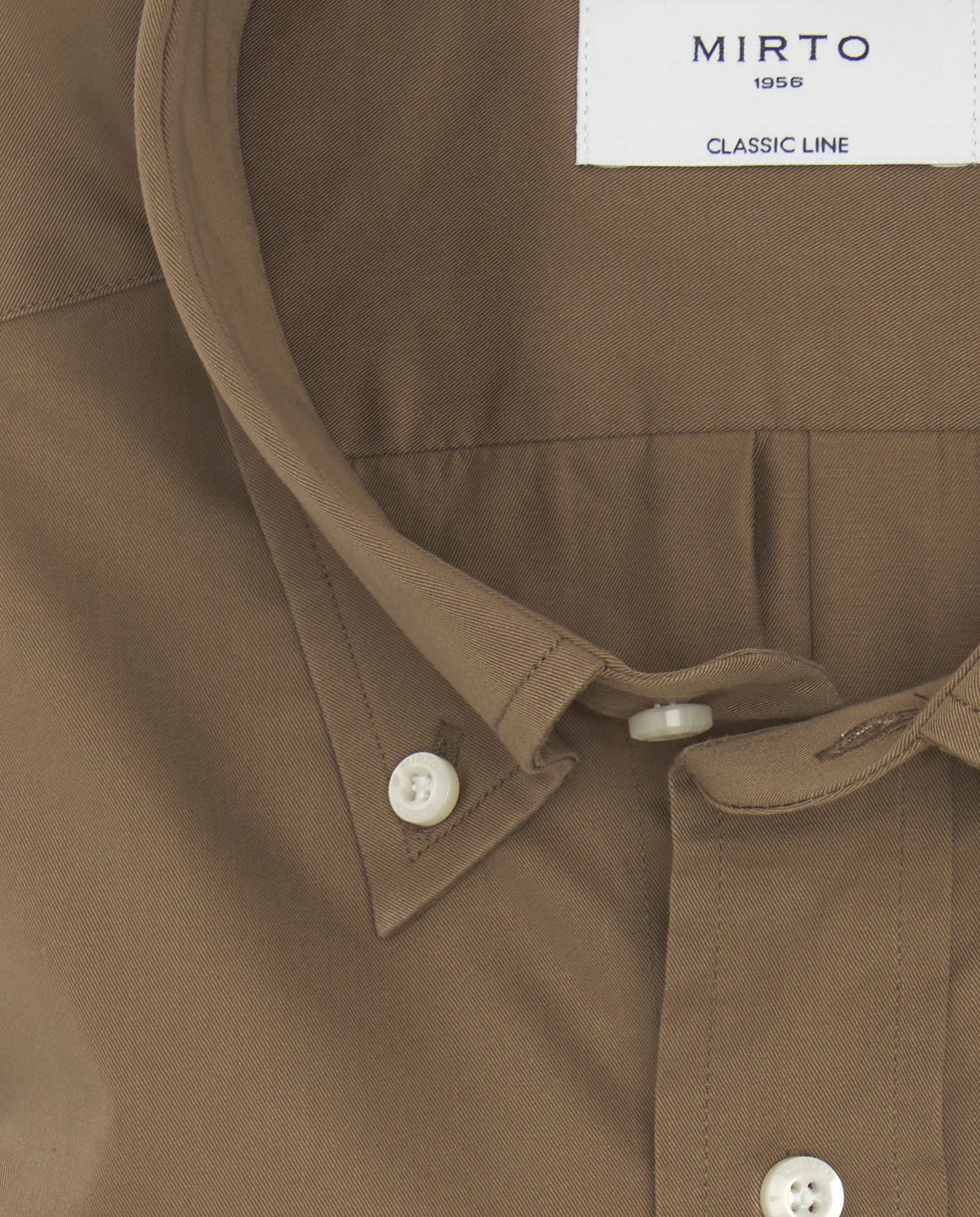 Camisa casual marrón de algodón prelavada - Image 5