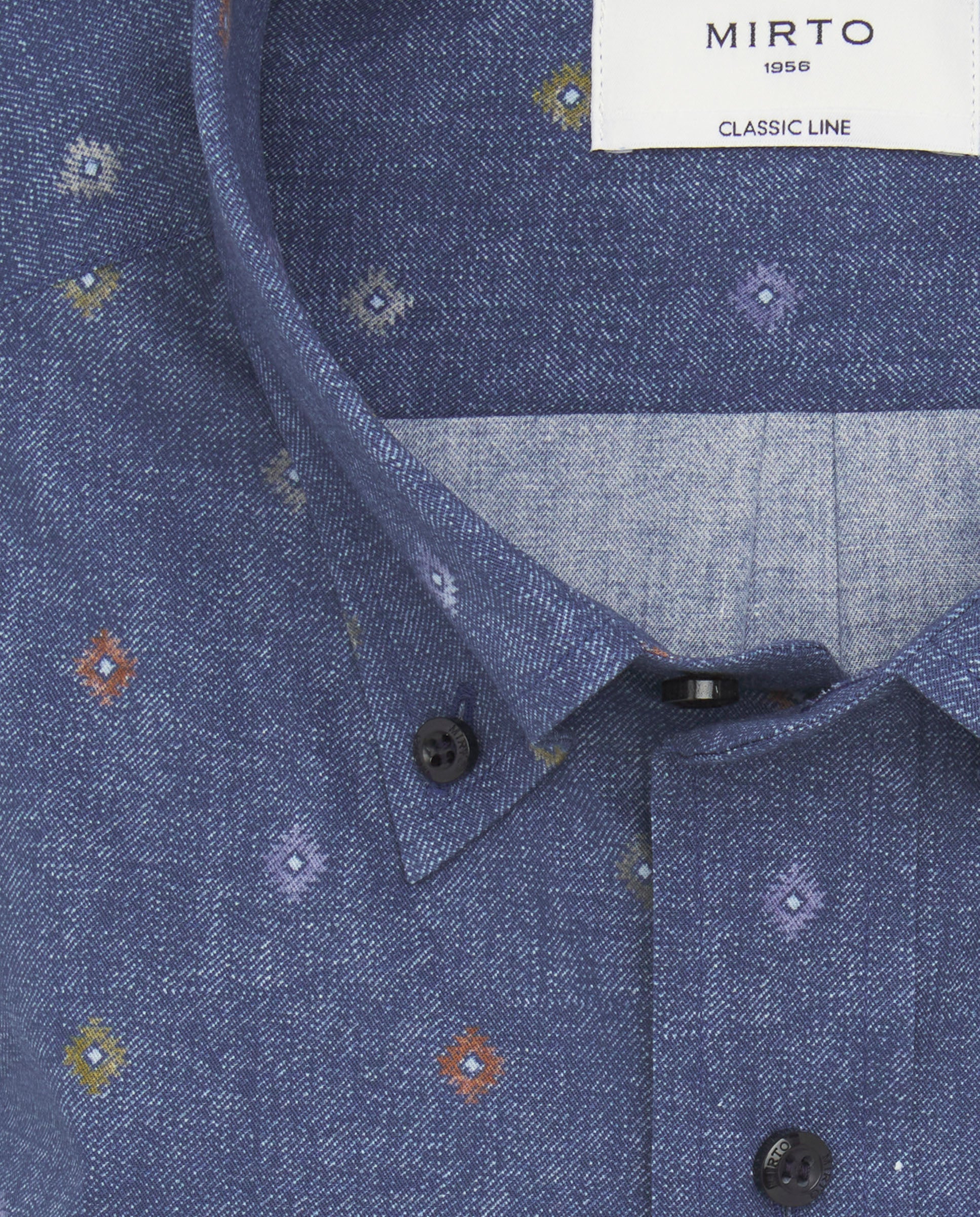 Camisa casual microestampado multicolor efecto denim - Image 5