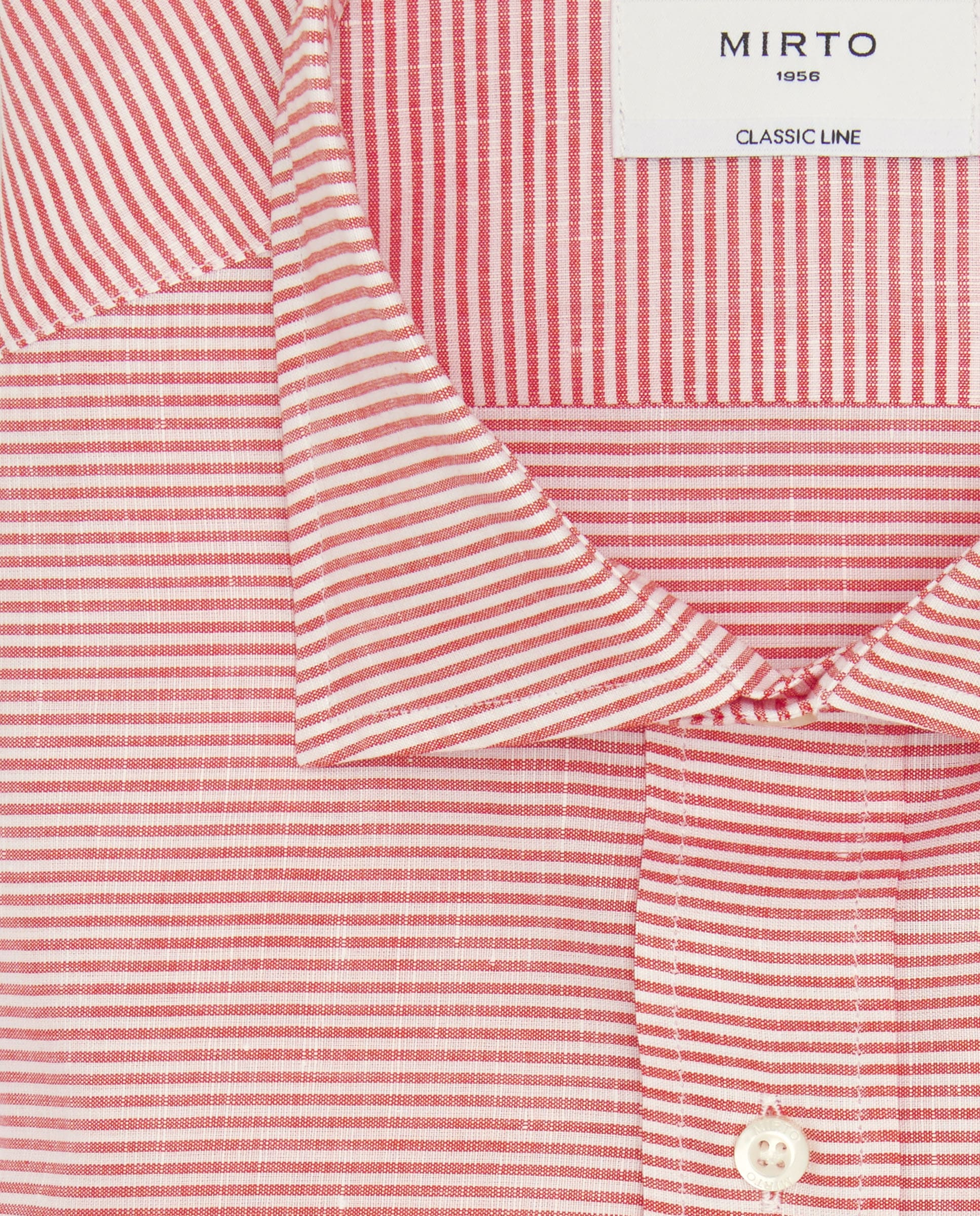 Camisa casual raya horizontal roja y blanca - Image 5