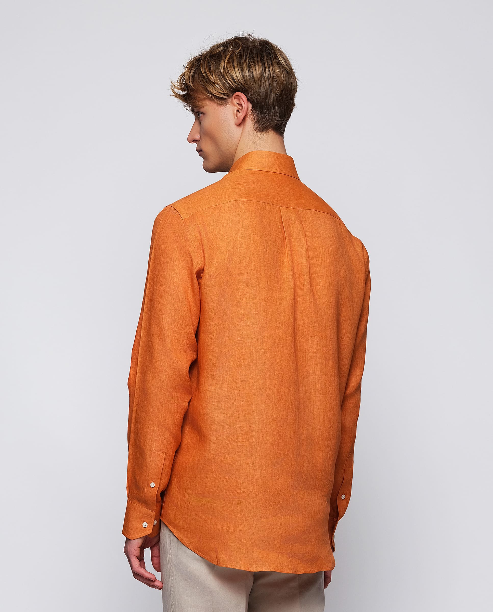 Camisa casual teja lino prelavado - Image 3
