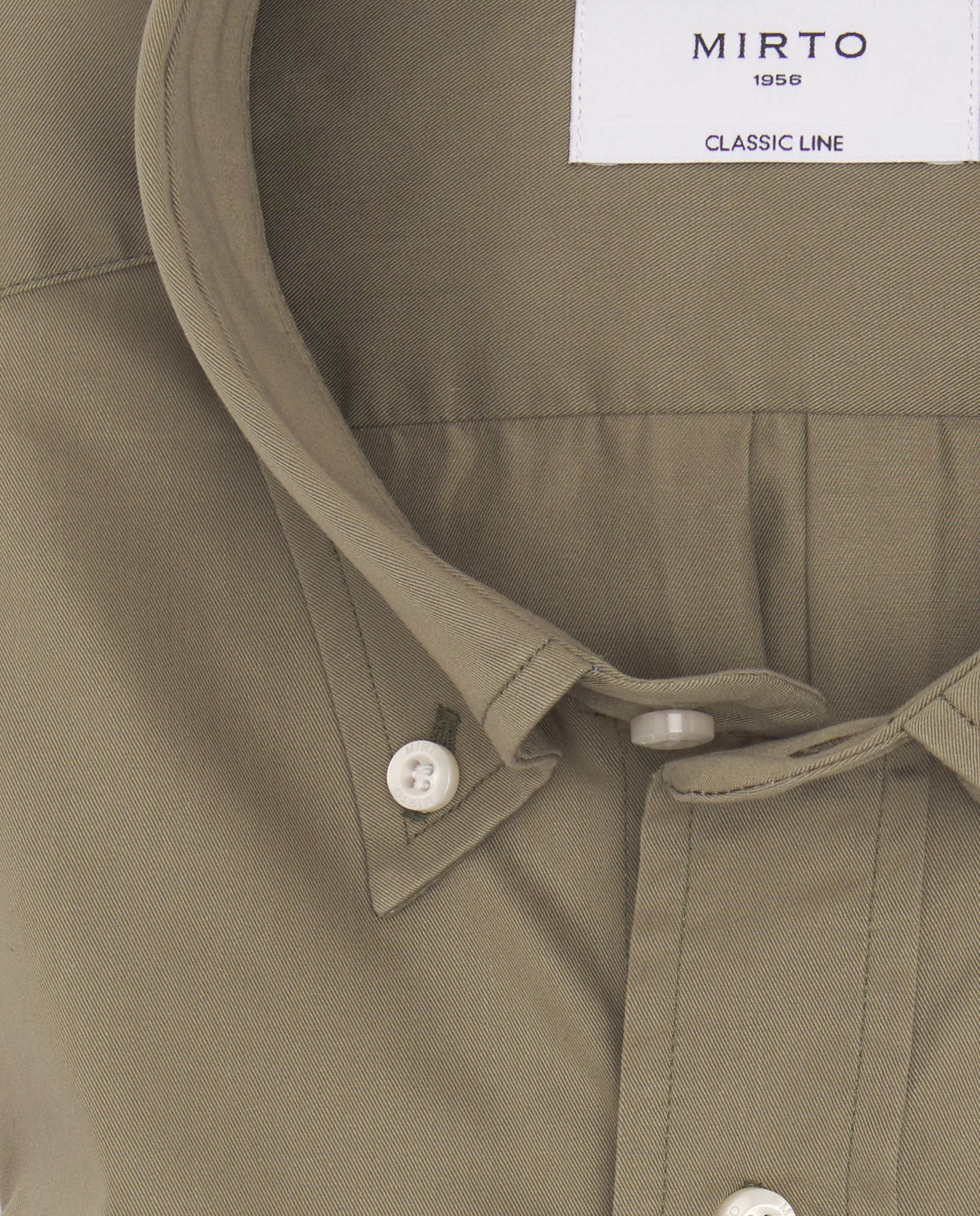 Camisa casual verde de algodón prelavada - Image 5