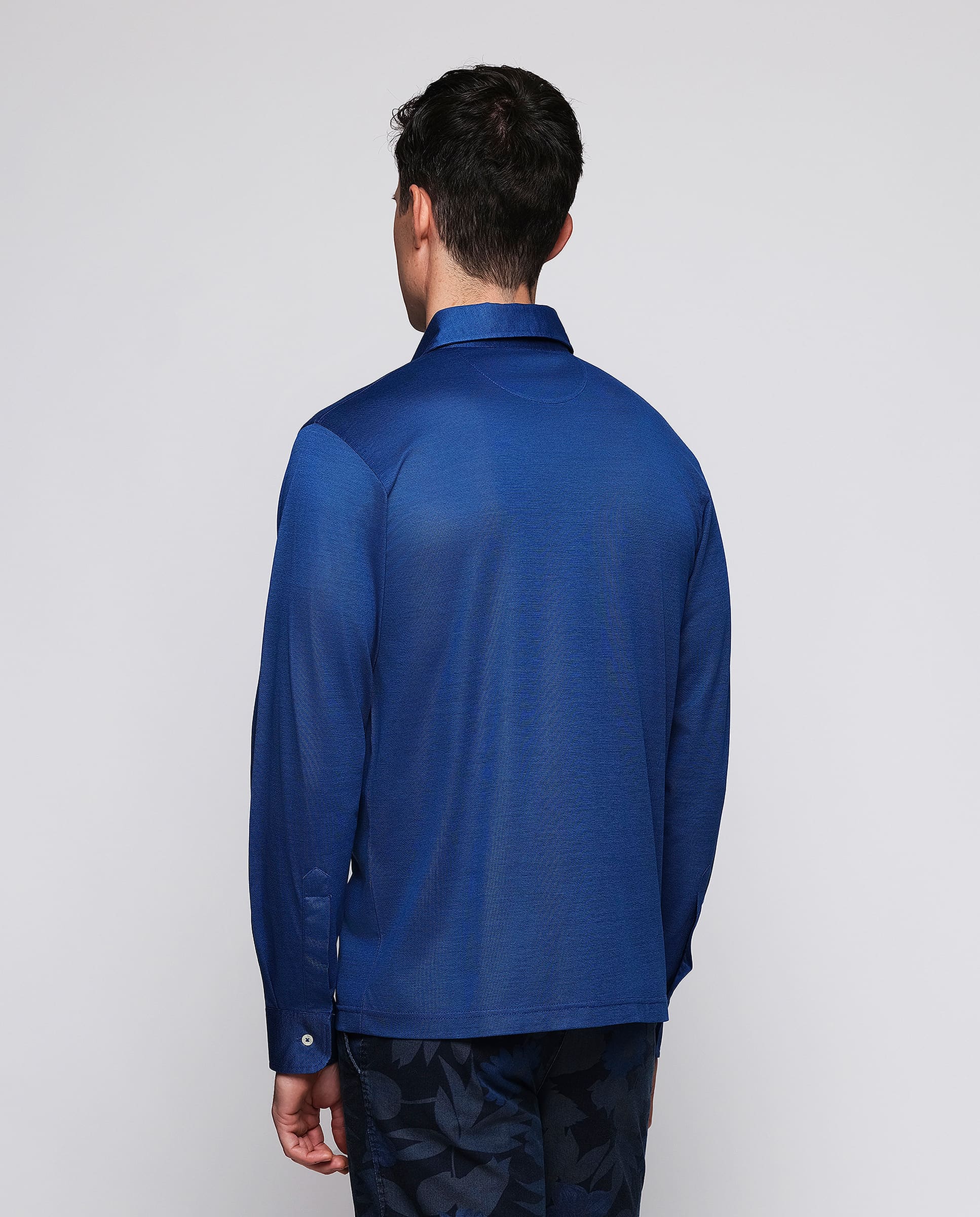 Camisa de punto azul marino hilo de Escocia - Image 3
