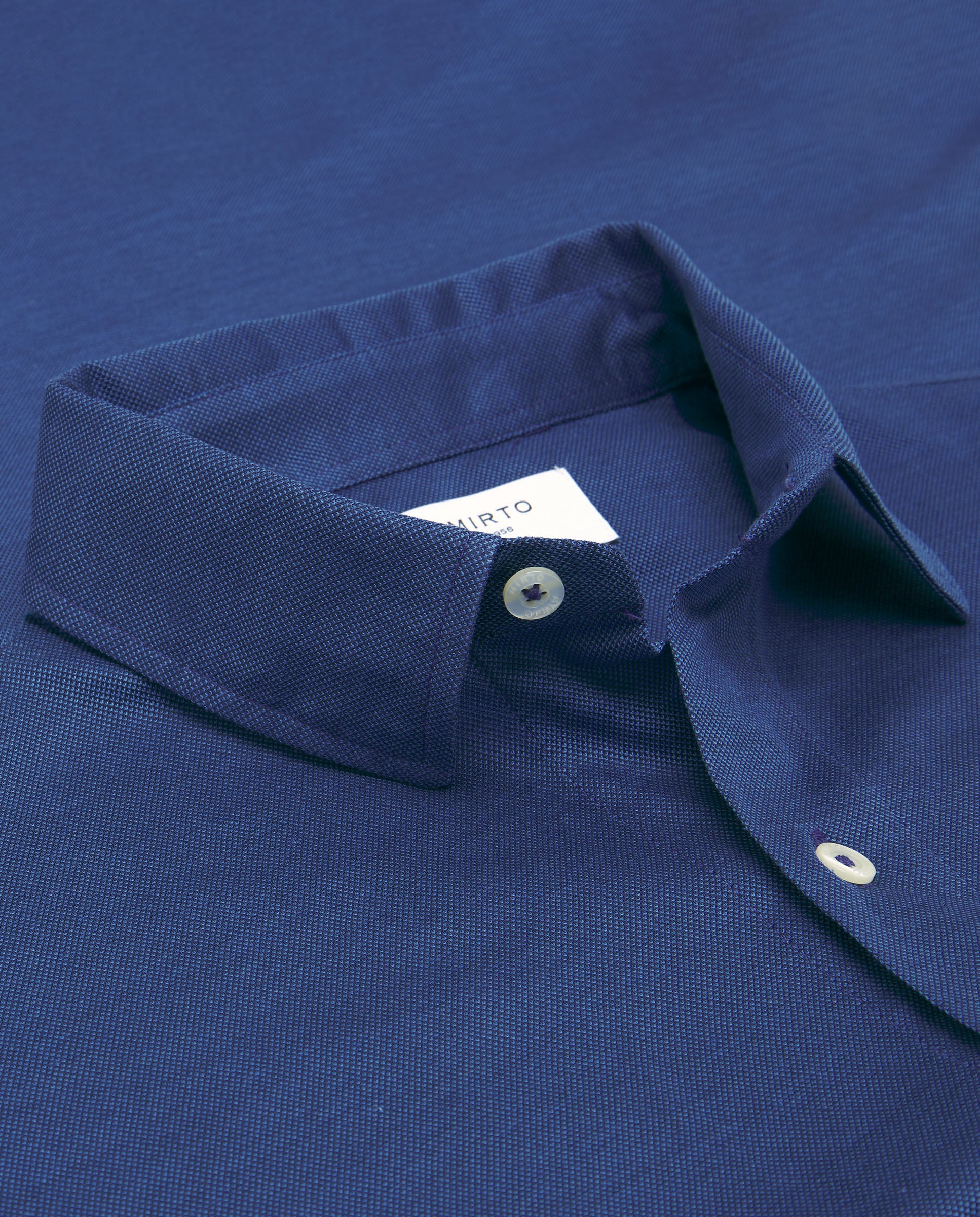 Camisa de punto azul marino hilo de Escocia - Image 5