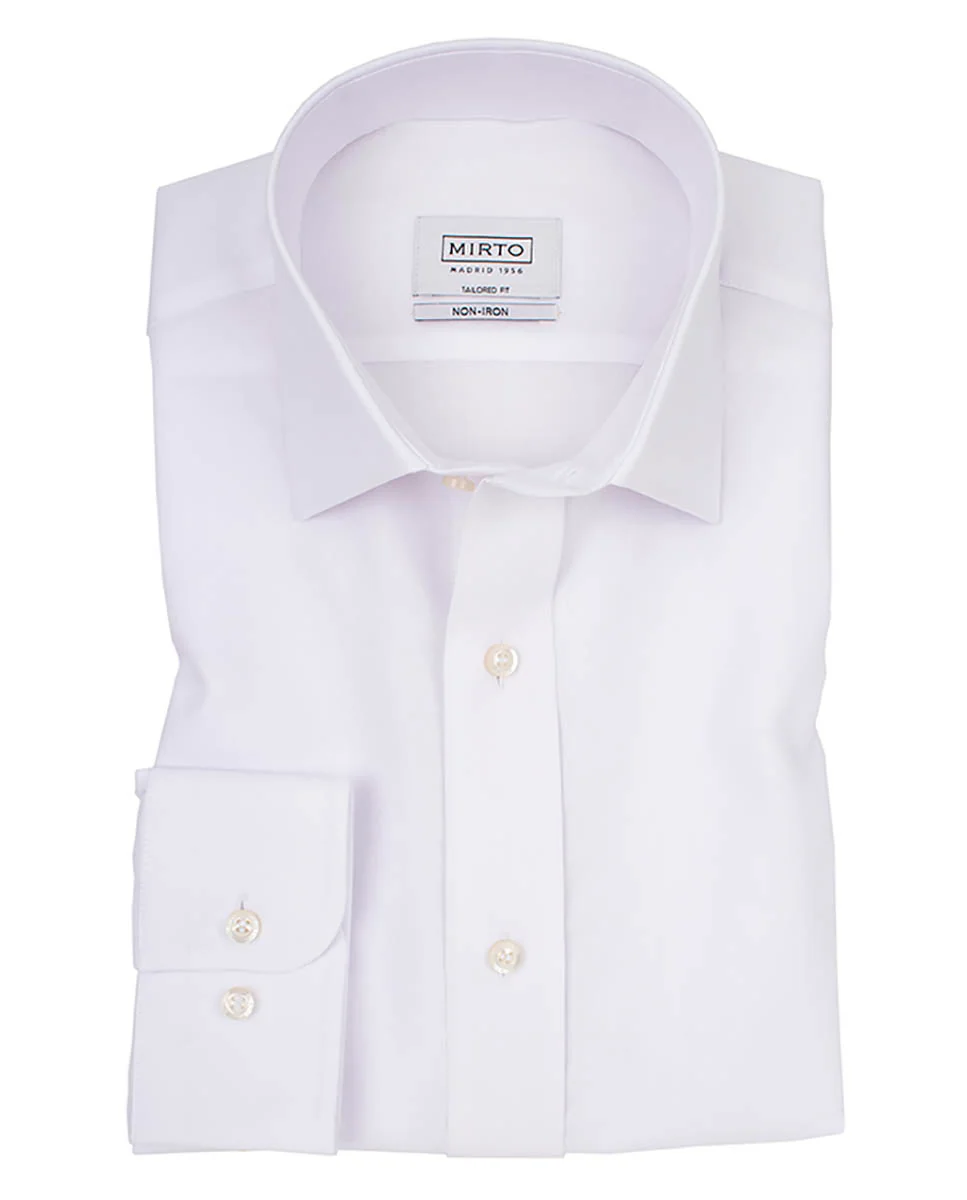 Camisa falso liso semi-entallada travelshirt blanco - Image 5