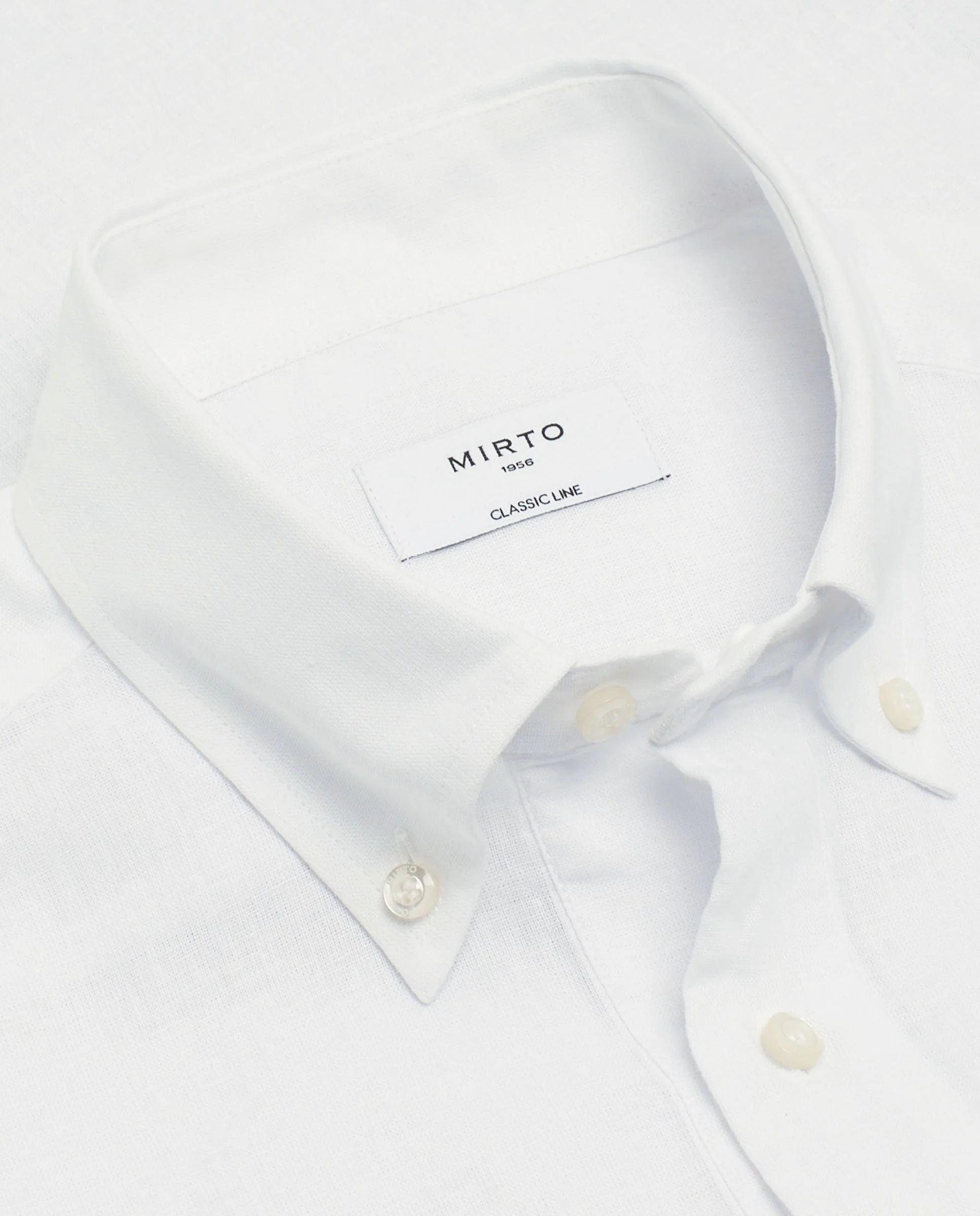 Camisa polera blanca en mezcla de lino - Image 5