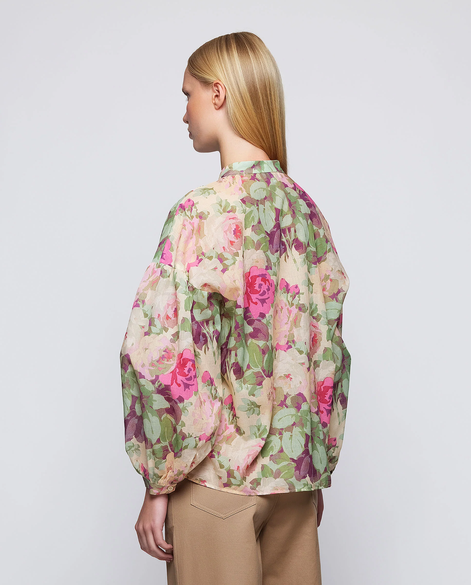 Camisa rosa estampado floral de algodón - Image 2