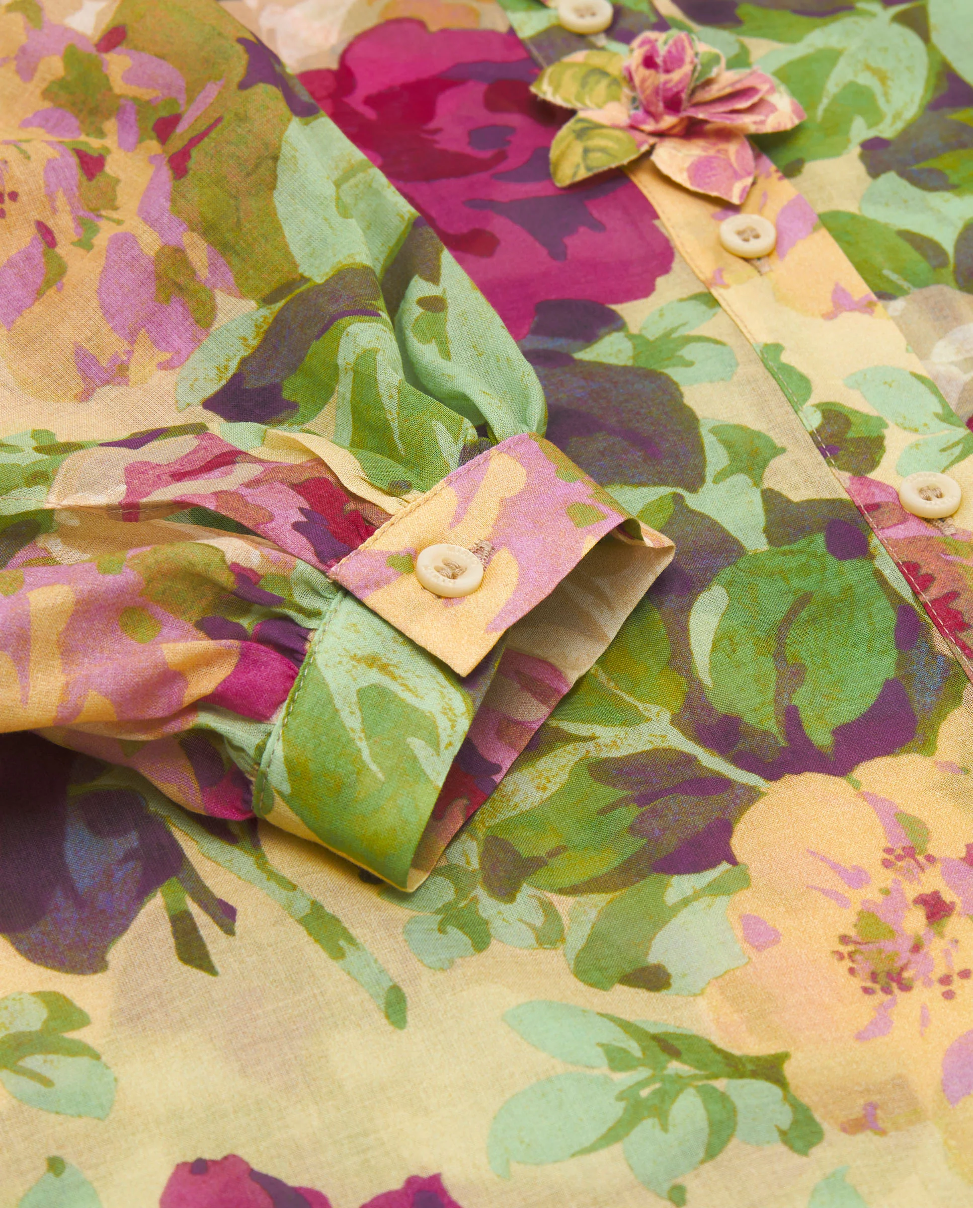 Camisa rosa estampado floral de algodón - Image 8