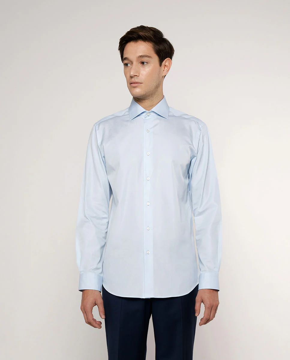 Camisa vestir de popelín azul - Image 2