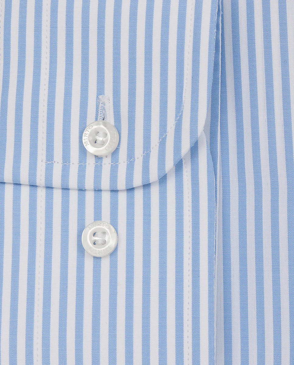 Camisa vestir semi-entallada rayas azul - Image 6