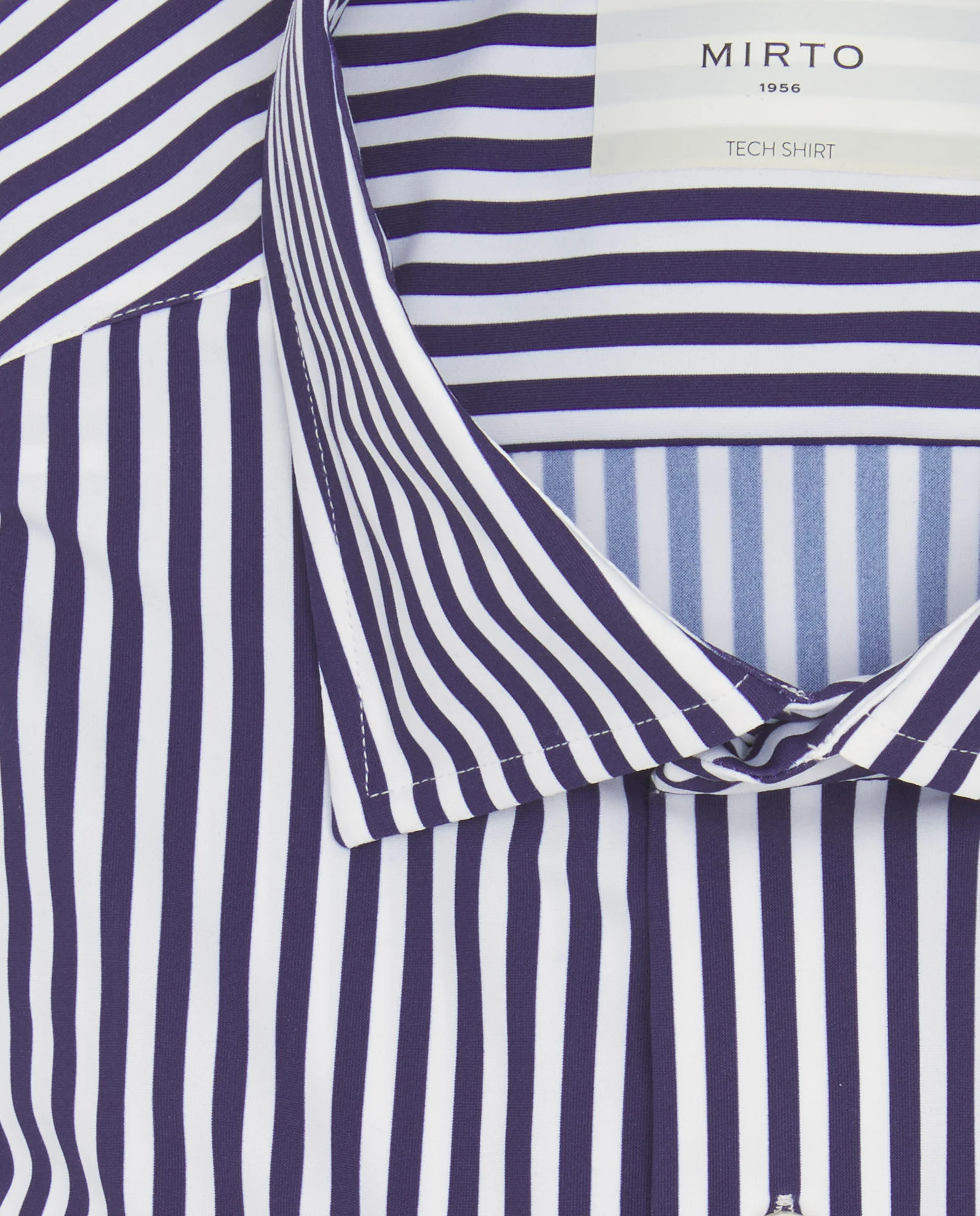 Camisa vestir técnica rayas azul marino y blanco - Image 5