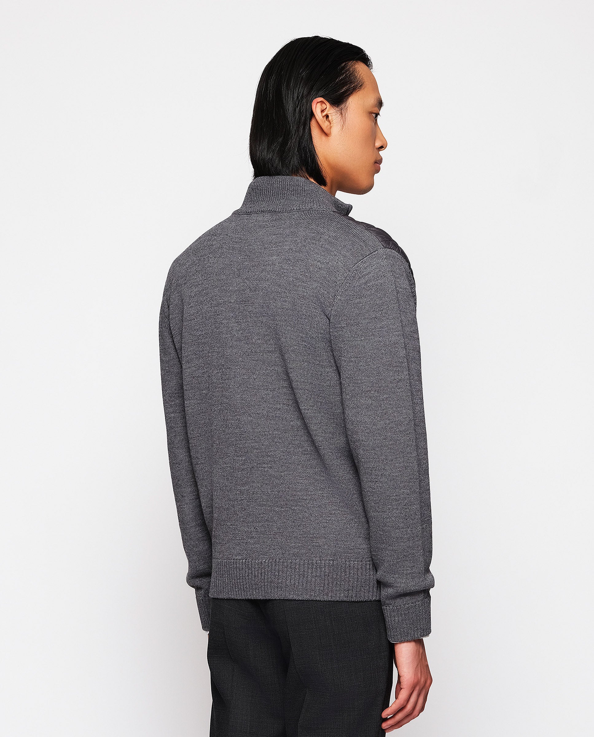 Chaqueta de punto gris delantero acolchado - Image 3