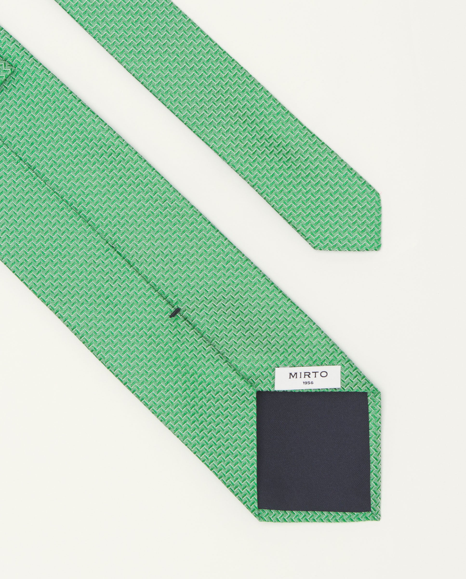 Corbata jacquard con motivos geométricos de seda natural - Image 2