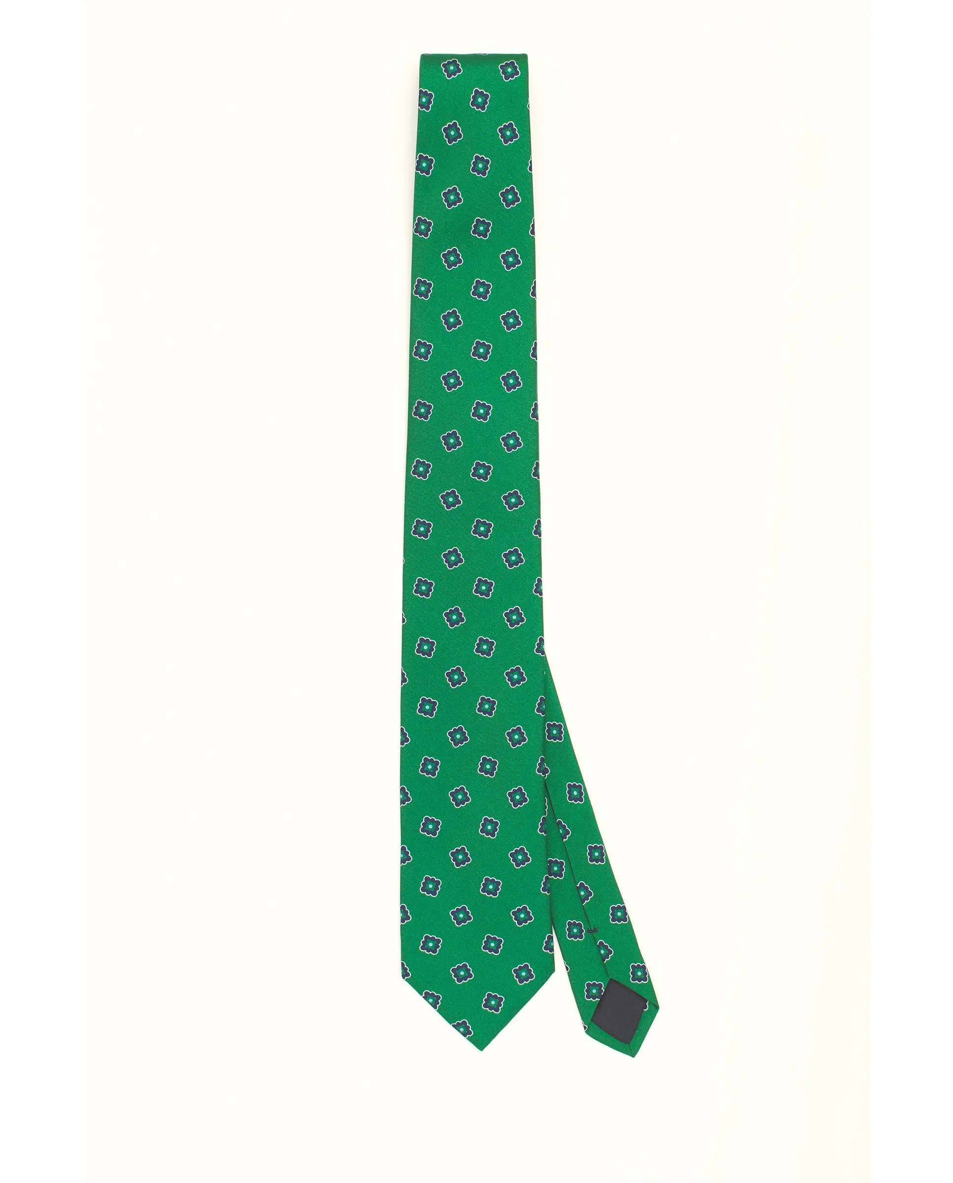 Corbata twill estampado geométrico verde - Image 2