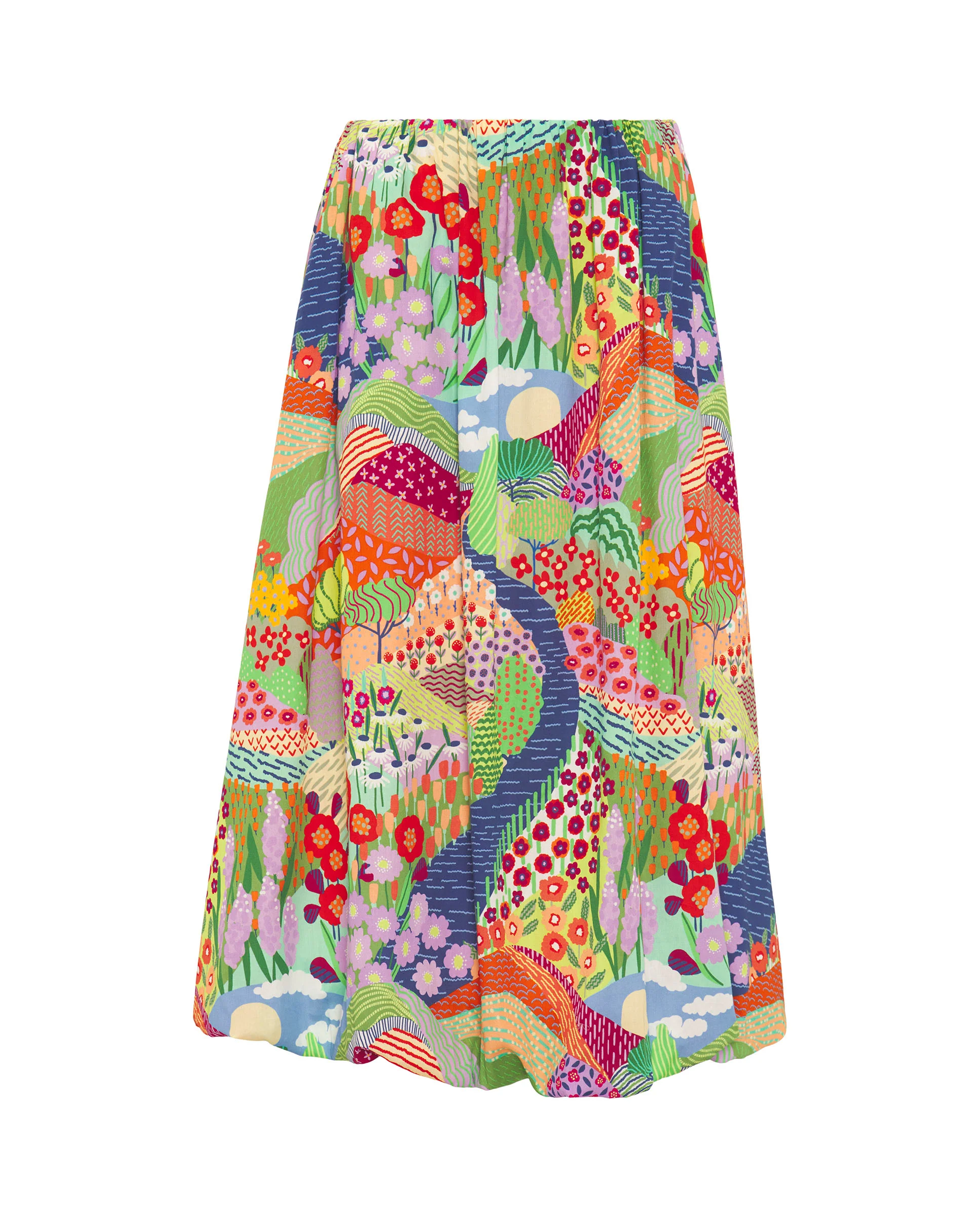 Falda abullonada estampado multicolor algodón - Image 4