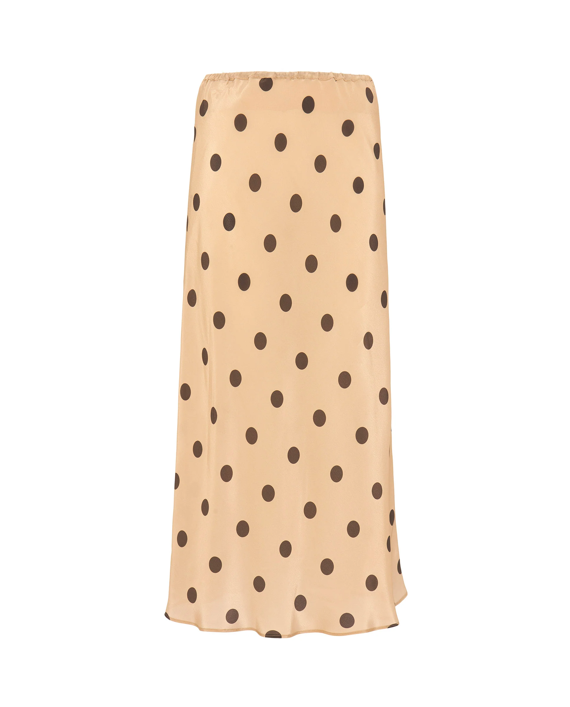 Falda midi beige estampado lunares marrón - Image 4