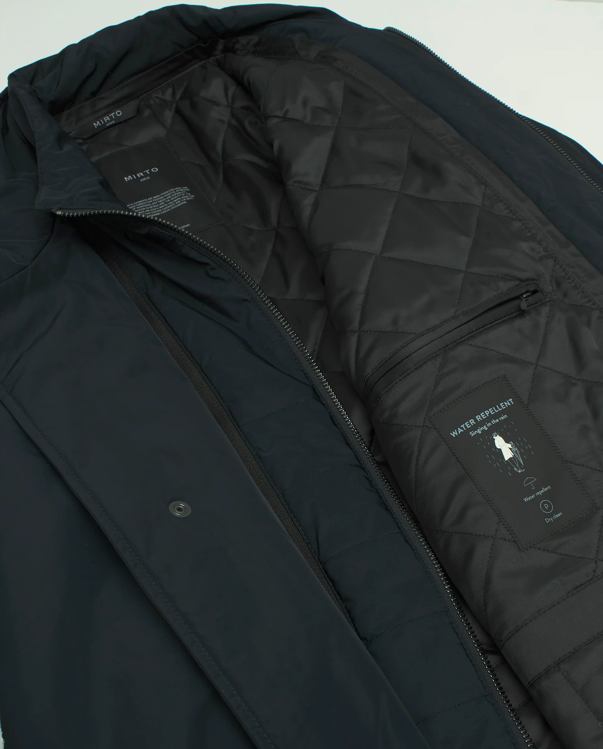 Gabardina azul oscuro regular fit pecherín desmontable - Image 2