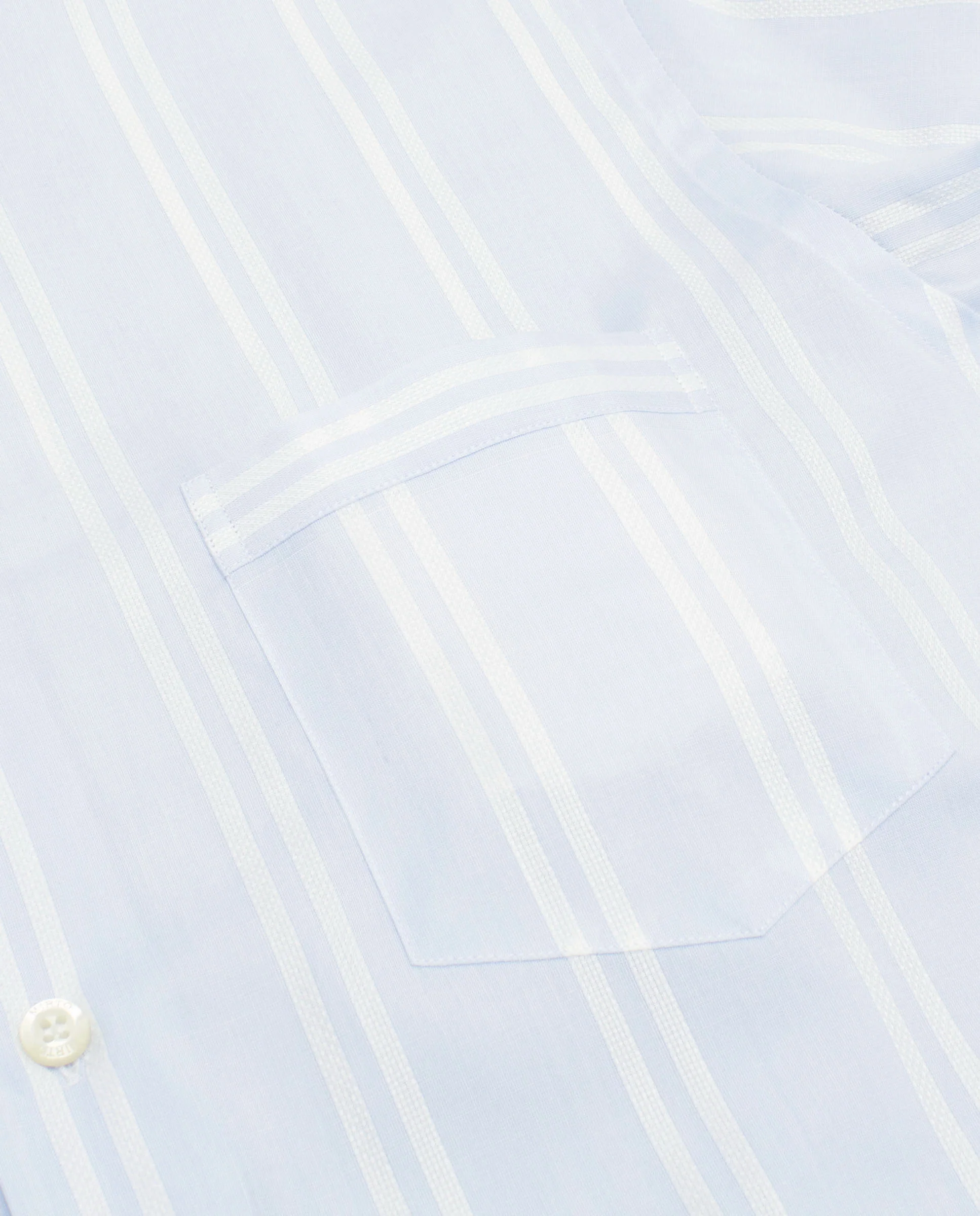 Guayabera manga larga azul rayas blancas de algodón - Image 5