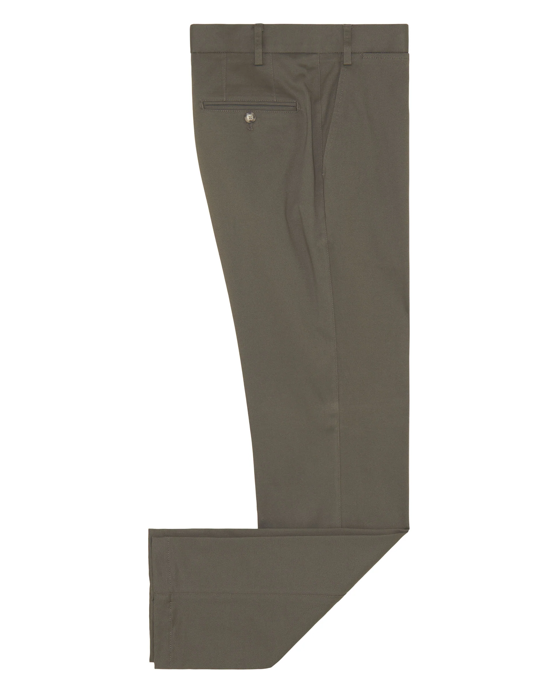 Pantalón regular fit de algodón stretch verde caqui - Image 4