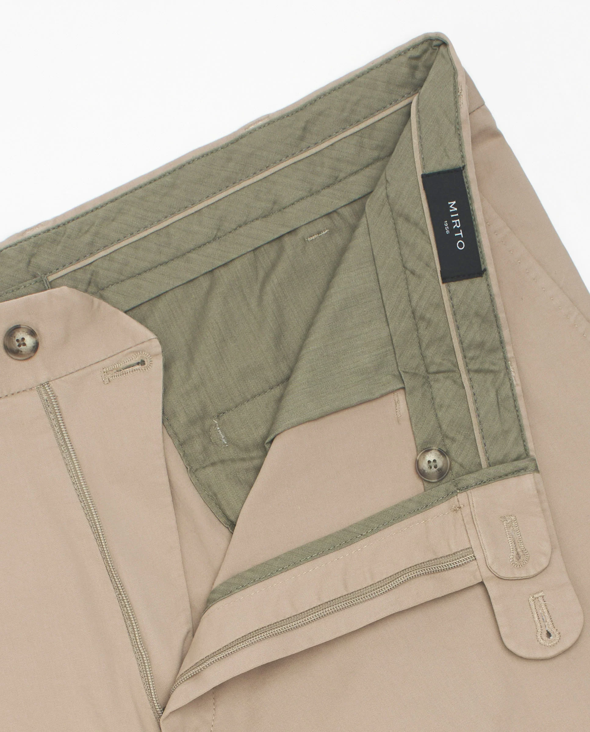 Pantalón casual beige regular fit de algodón strech - Image 5