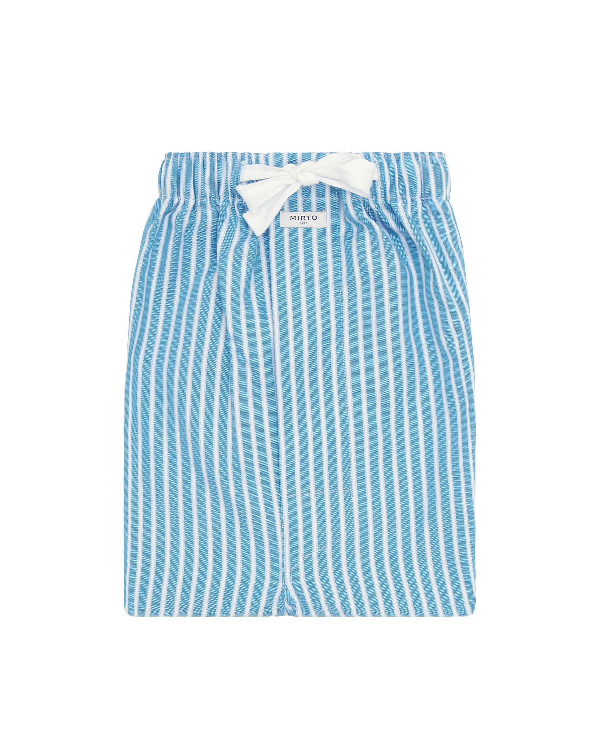 Pantalón de pijama corto rayas turquesas y blancas - Image 4