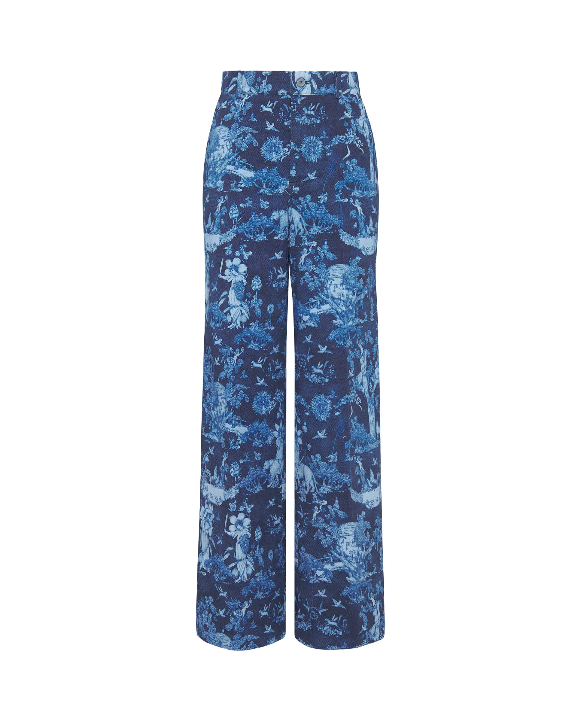 Pantalón denim estampado toile de jouy - Image 5