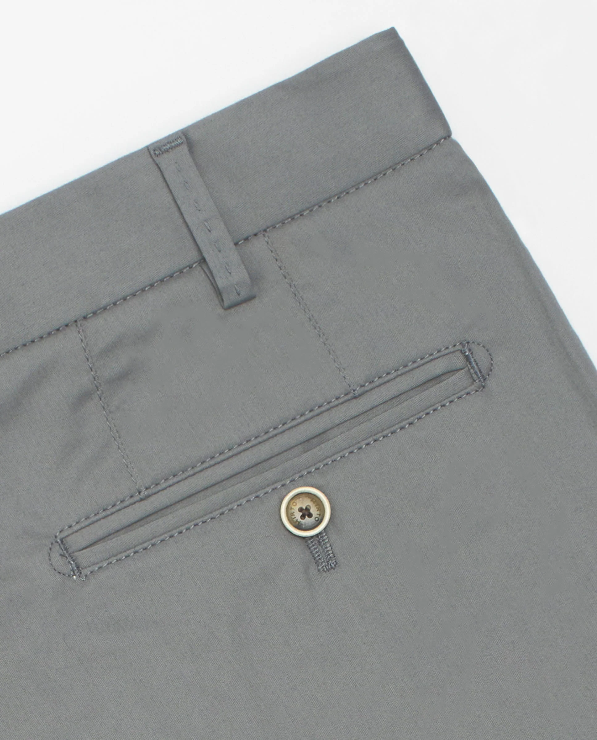 Pantalón gris claro regular fit algodón strech - Image 6