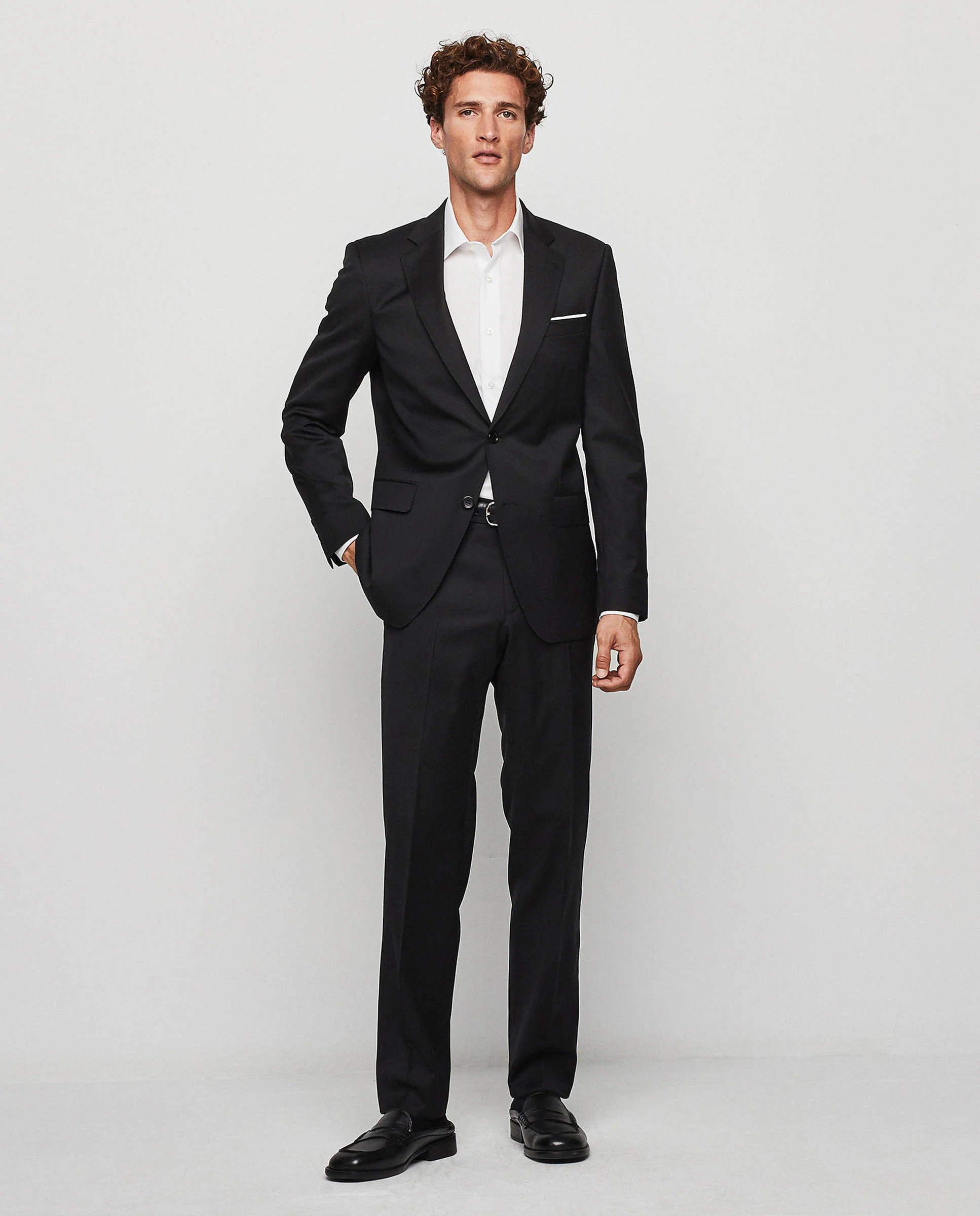 Pantalón regular fit de lana super 100's negro - Image 3
