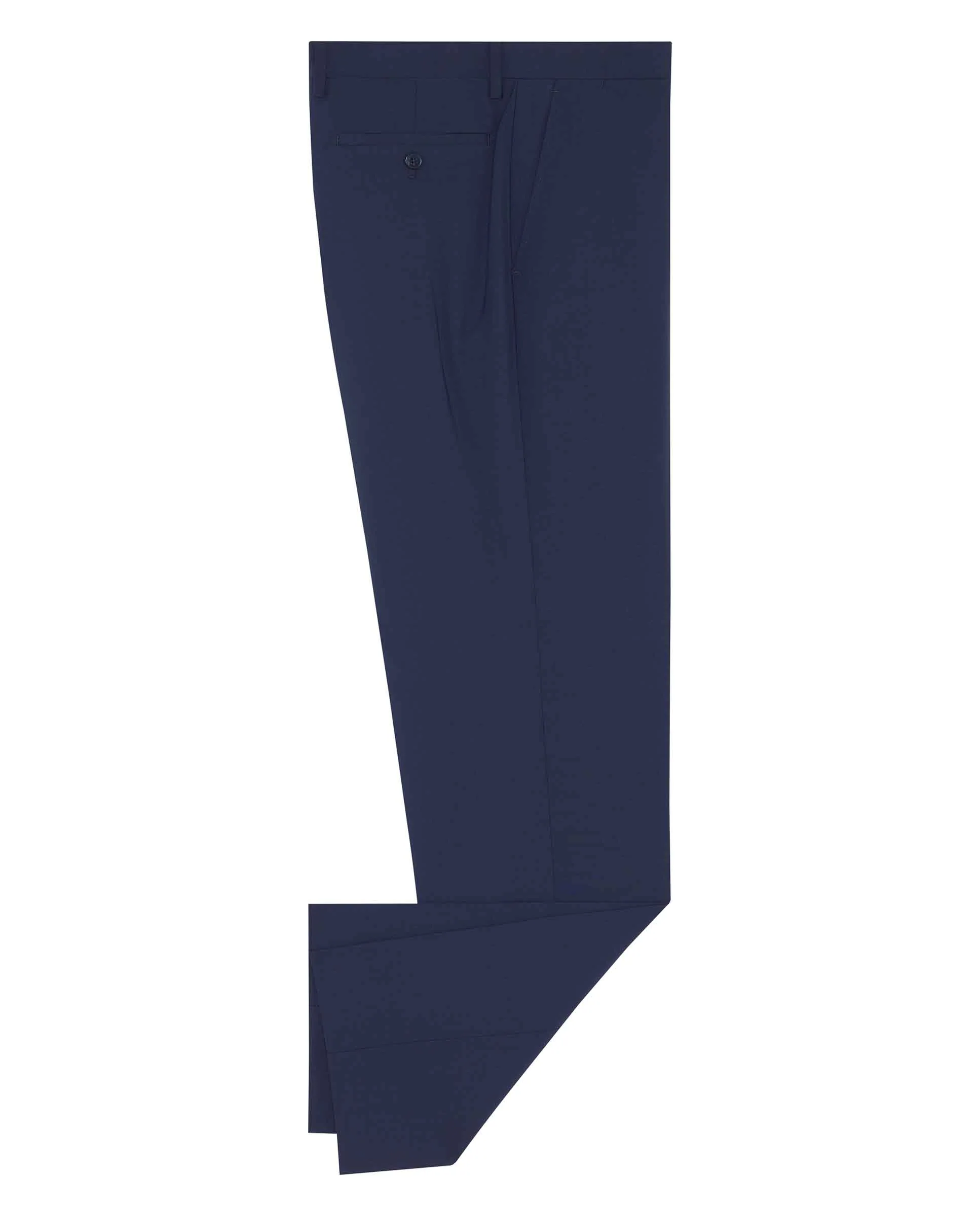 Pantalón vestir azul regular fit sin pliegues - Image 4
