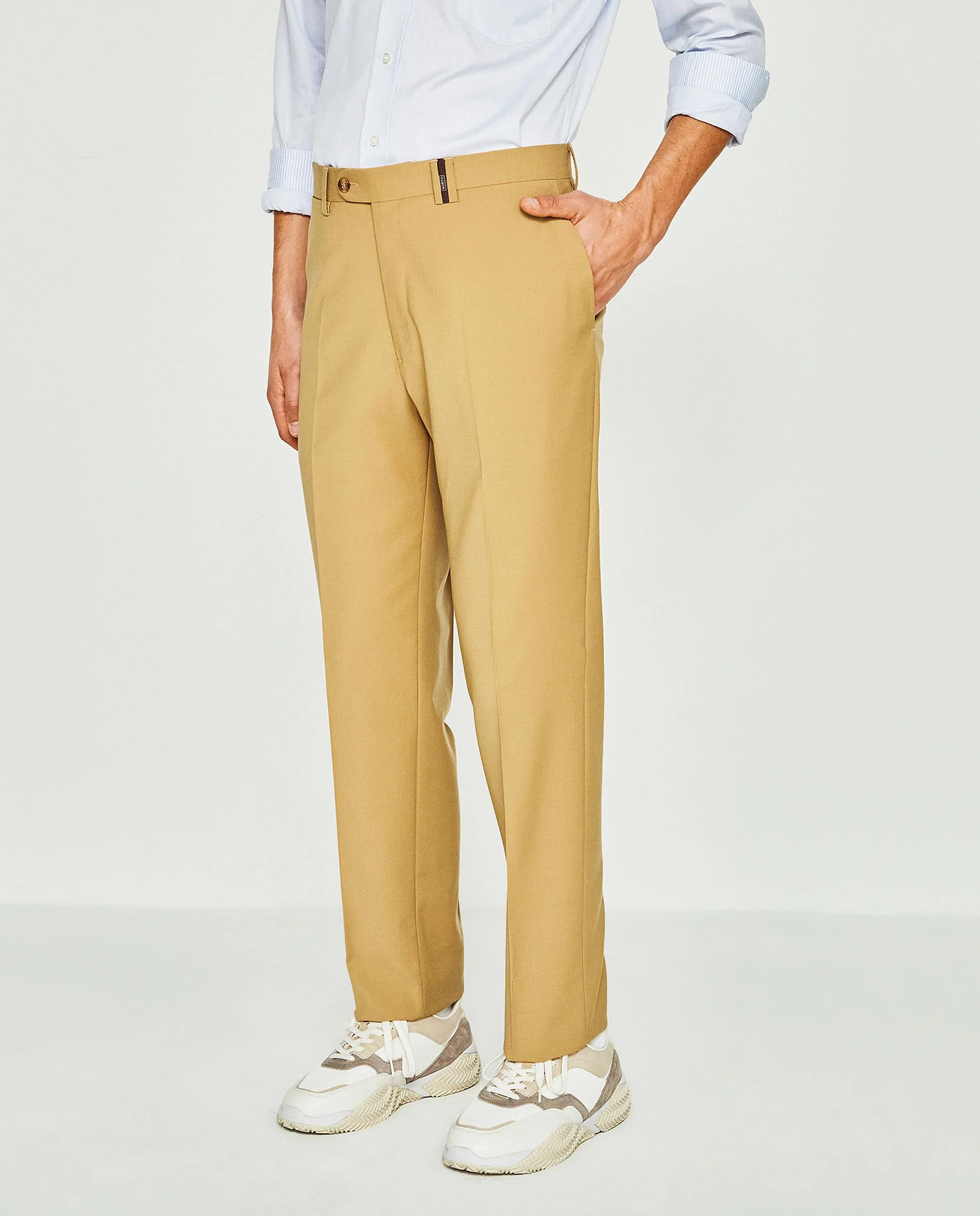 Pantalón vestir beige regular fit Big&Tall