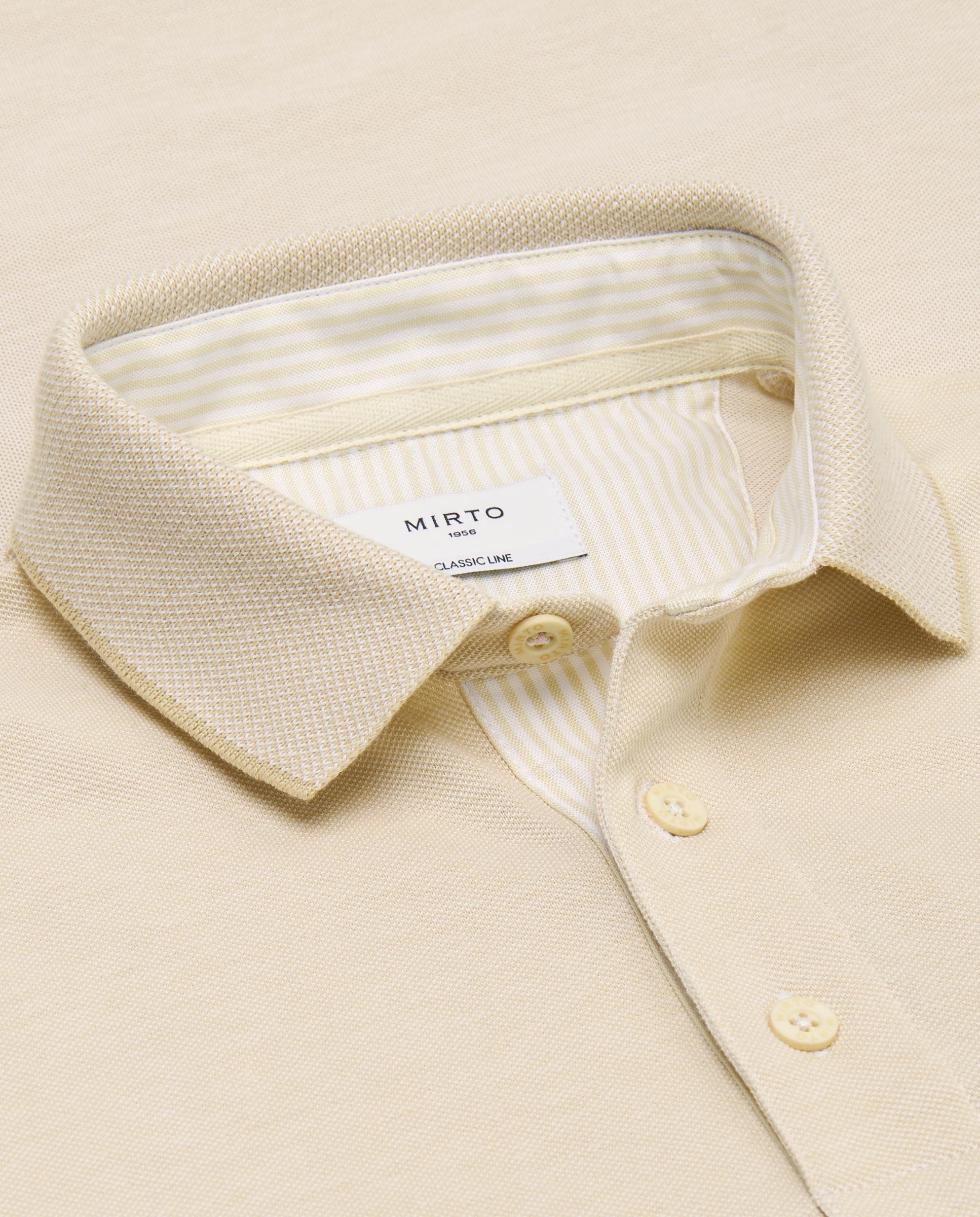 Polo beige de piqué con ribete al tono - Image 5