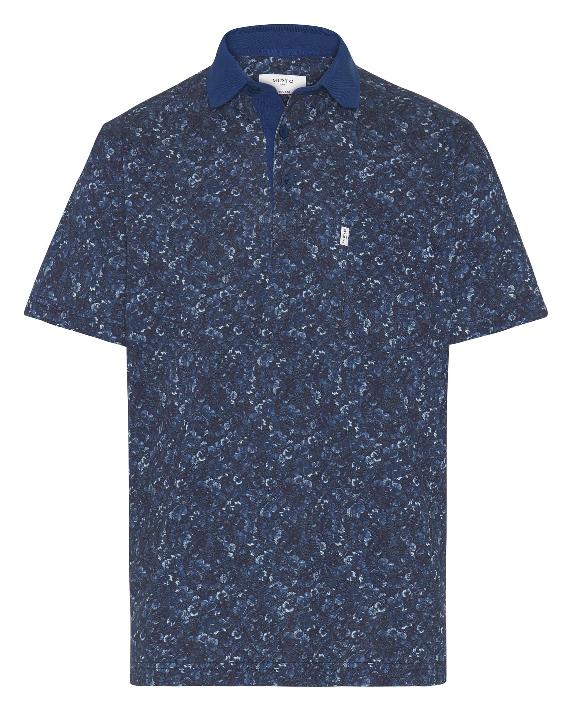 Polo de piqué estampado floral en tonos azules - Image 5