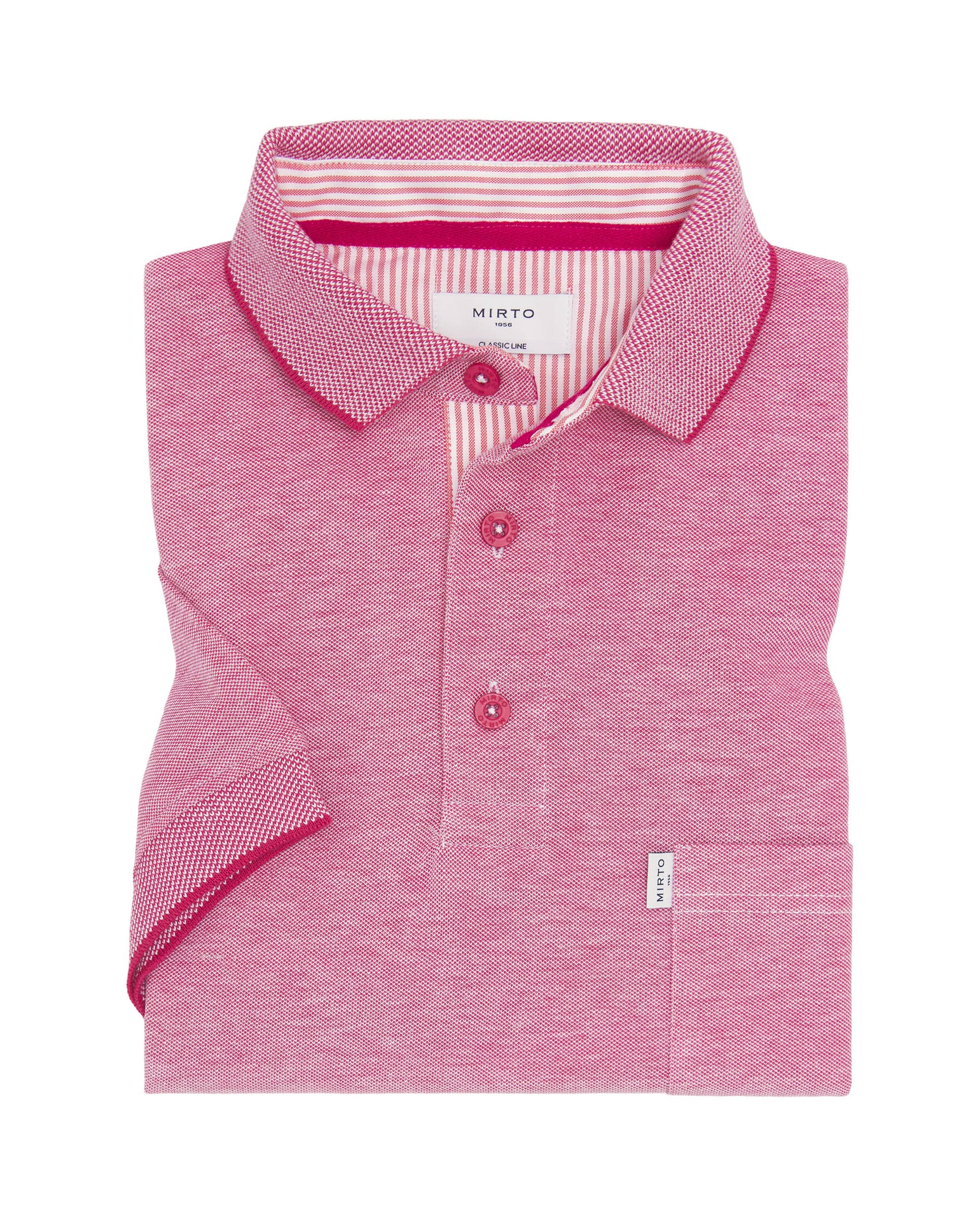 Polo rojo de piqué con ribete al tono