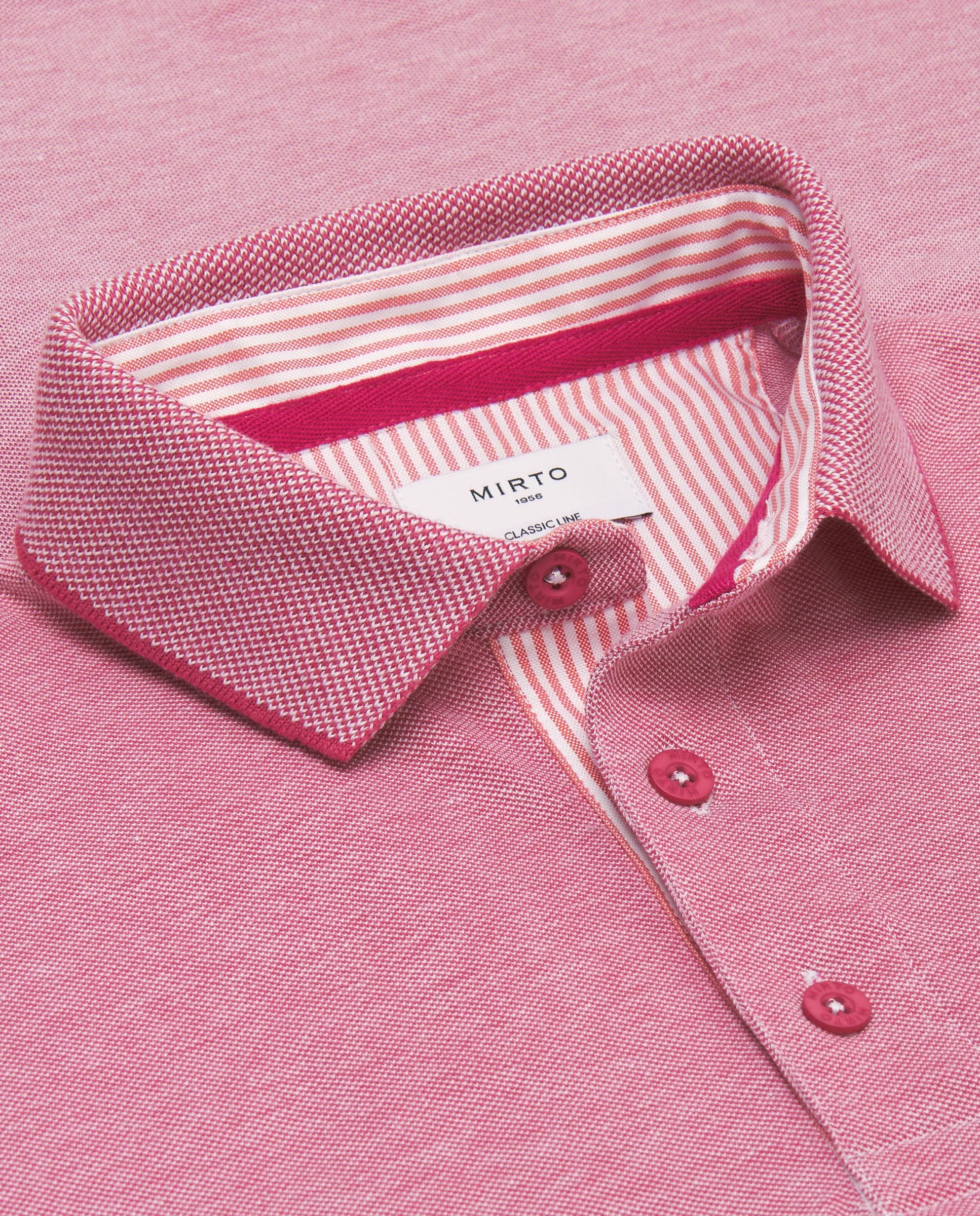 Polo rojo de piqué con ribete al tono - Image 5
