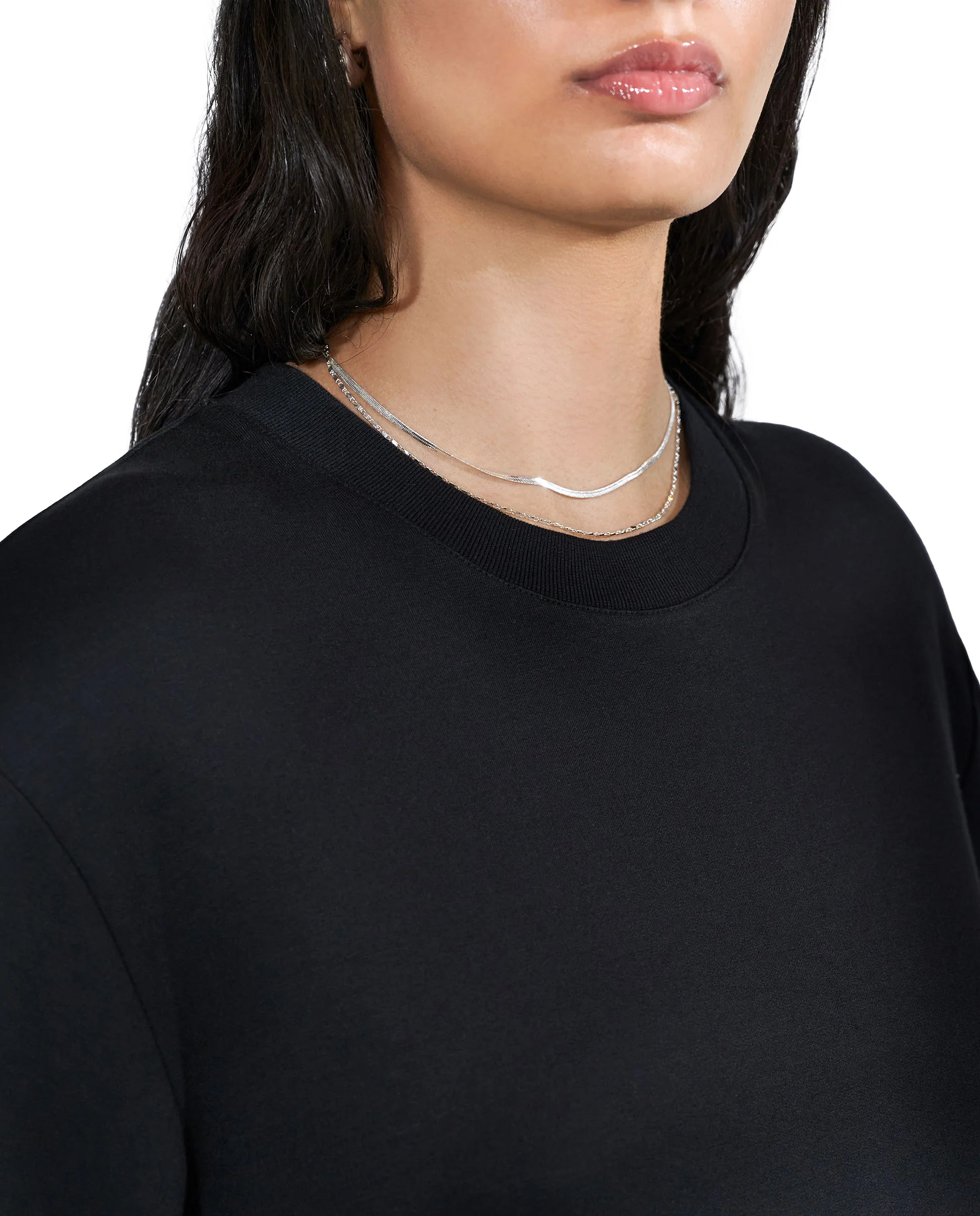 Vestido fluido de viscosa negro - Image 5